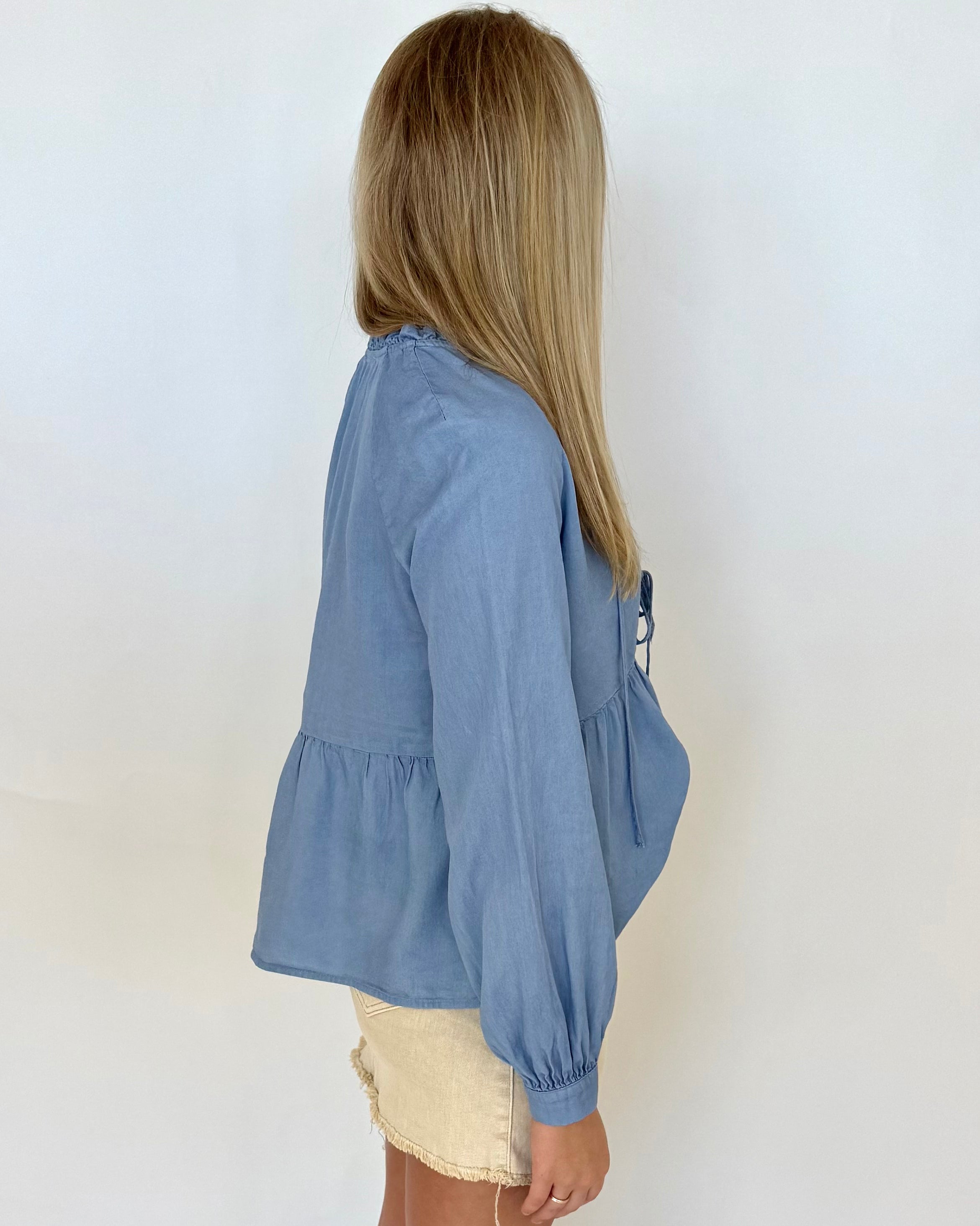 High Ambitions Denim Tie Top-Shop-Womens-Boutique-Clothing