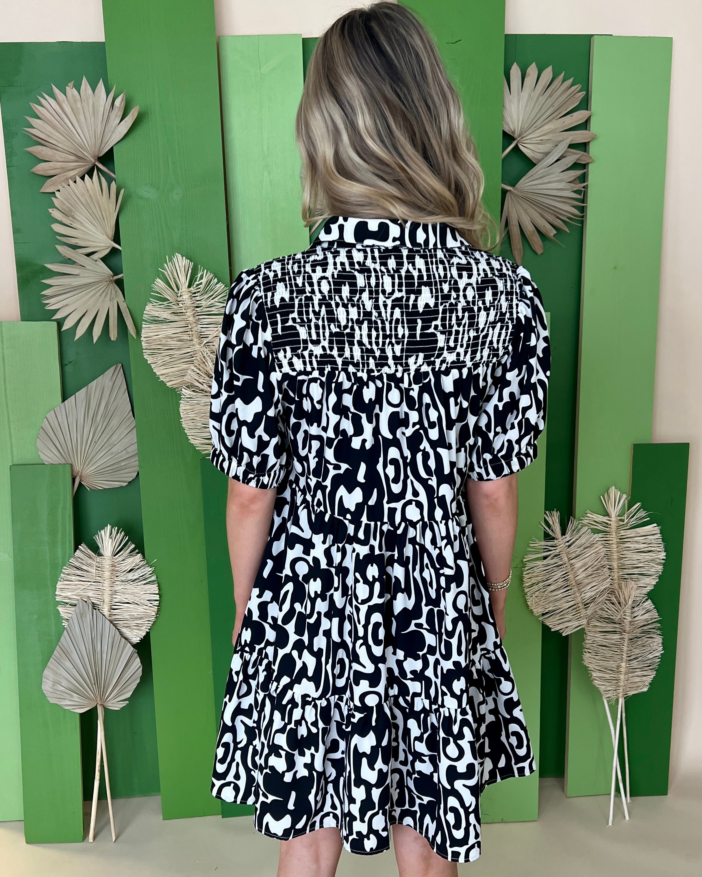 Just Saying Black Printed Dress-Shop-Womens-Boutique-Clothing