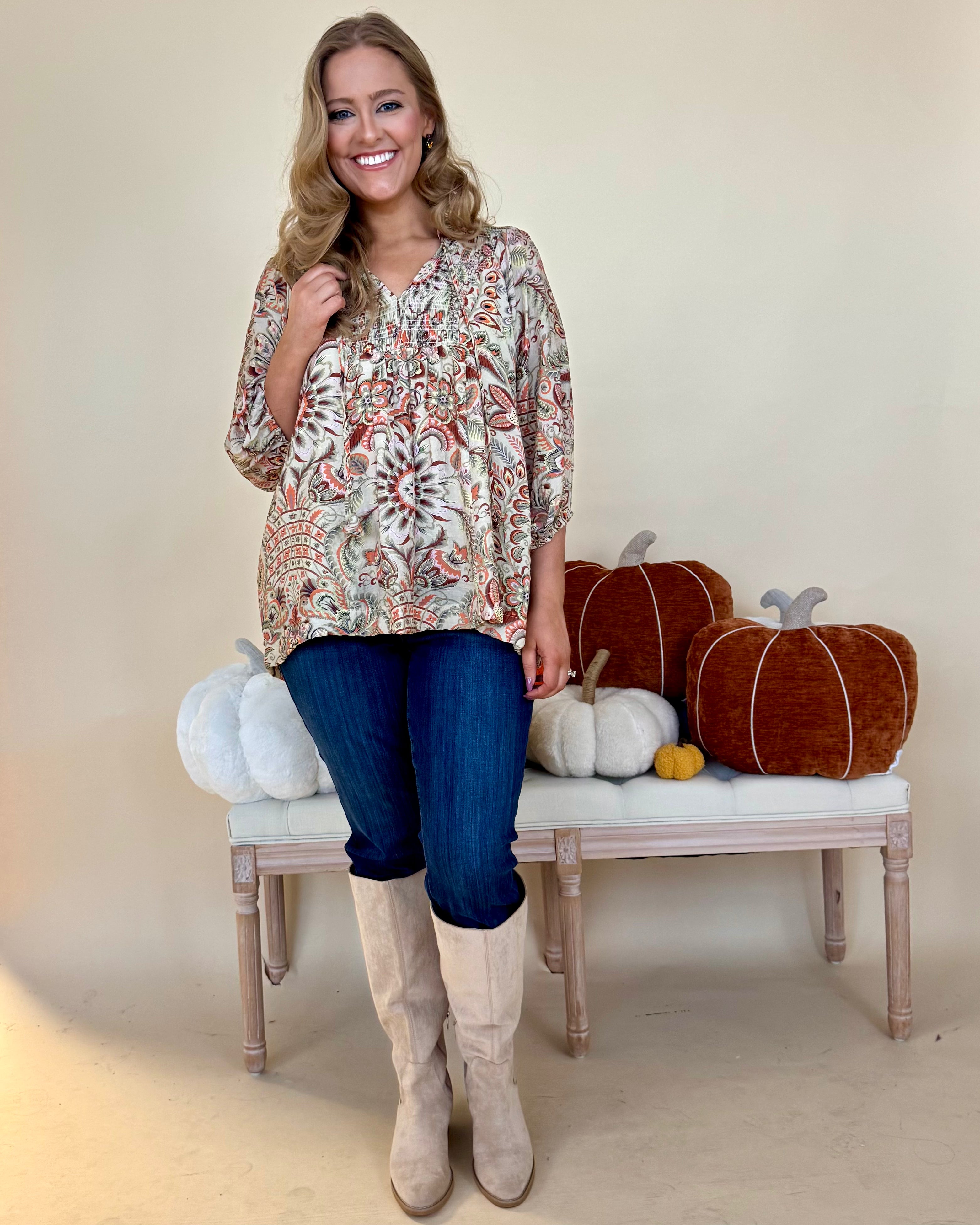 Loved By You Brown Plus Paisley Top-Shop-Womens-Boutique-Clothing