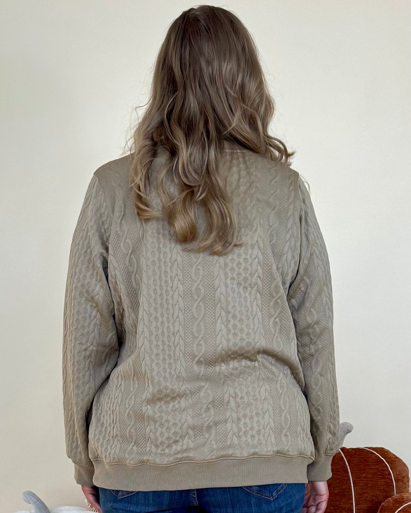 Soft Balance Plus Taupe Cable Top-Shop-Womens-Boutique-Clothing