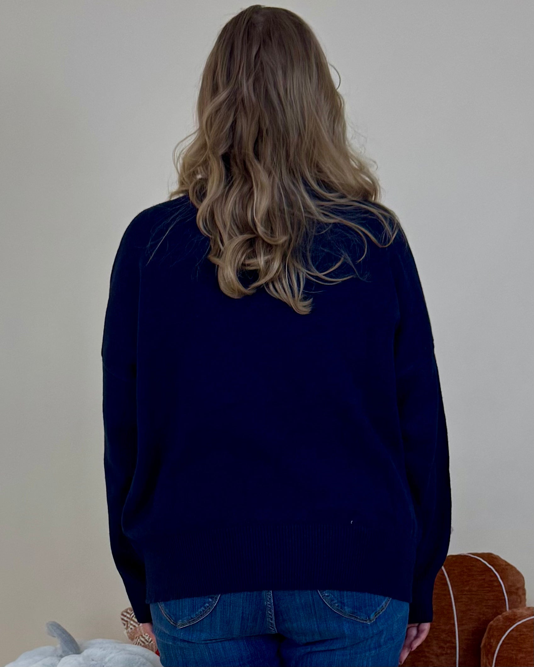 Clear Choice Navy Plus Seam Neck Sweater-Shop-Womens-Boutique-Clothing