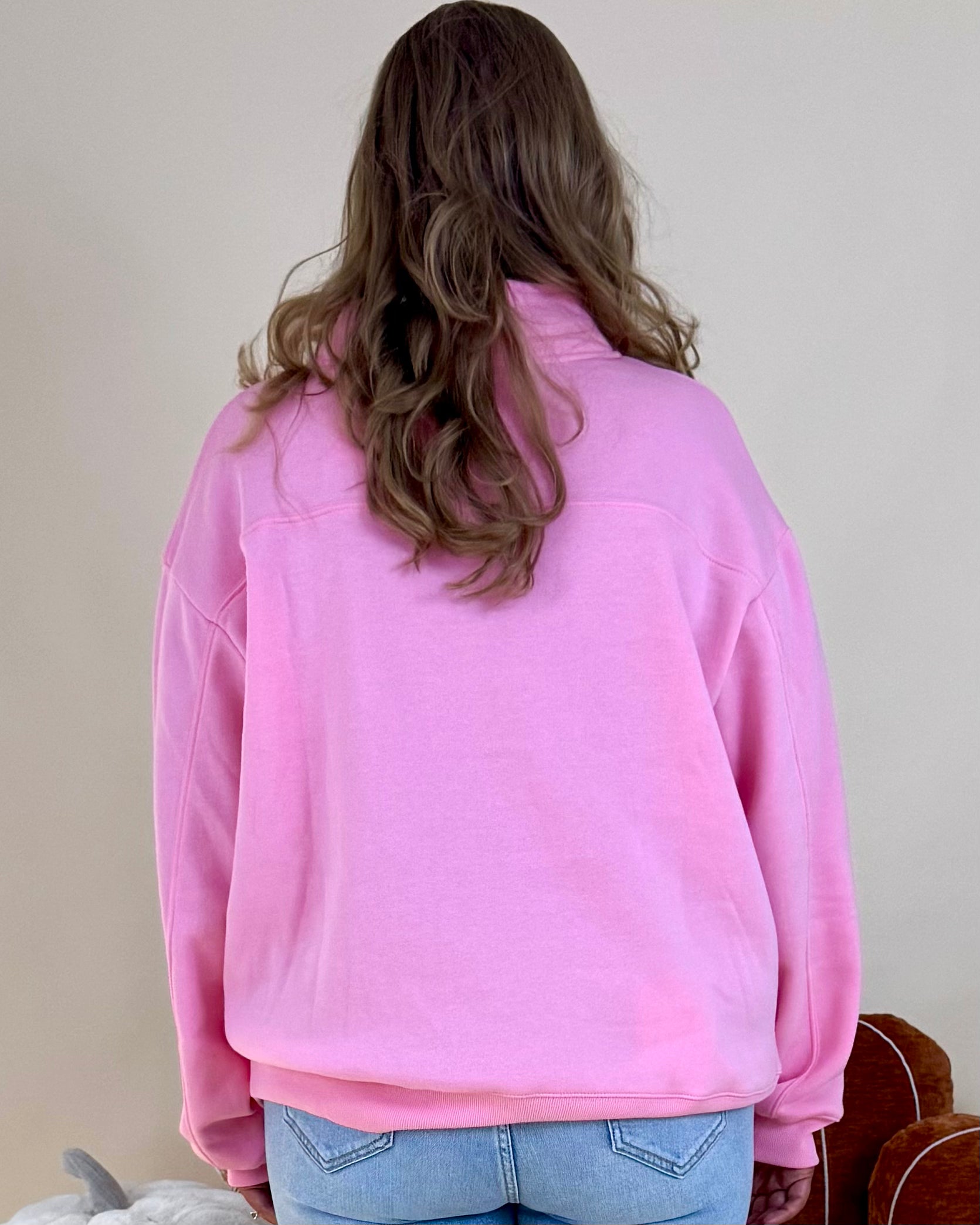 Daily Wear Dk Pink Plus Zip Sweatshirt-Shop-Womens-Boutique-Clothing