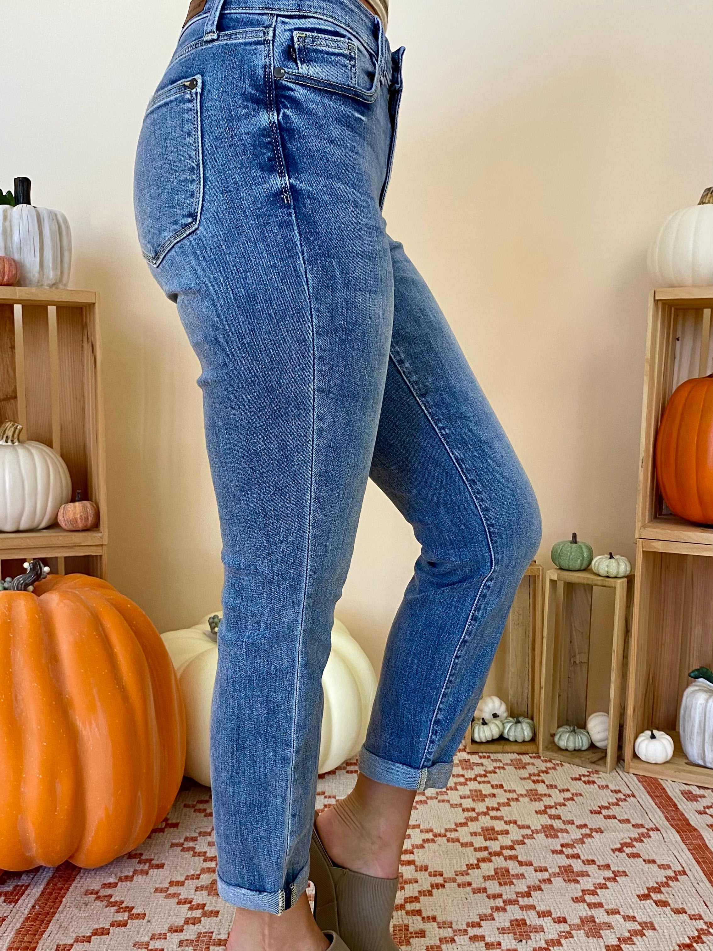 Tracking Moves Light Denim Boyfriend Jeans-Shop-Womens-Boutique-Clothing