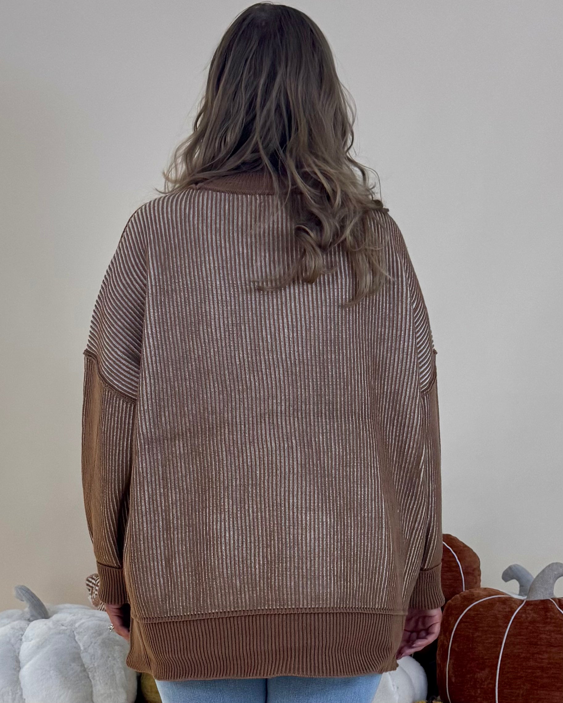 Calm Times Deep Camel Plus Two-Tone Sweater-Shop-Womens-Boutique-Clothing