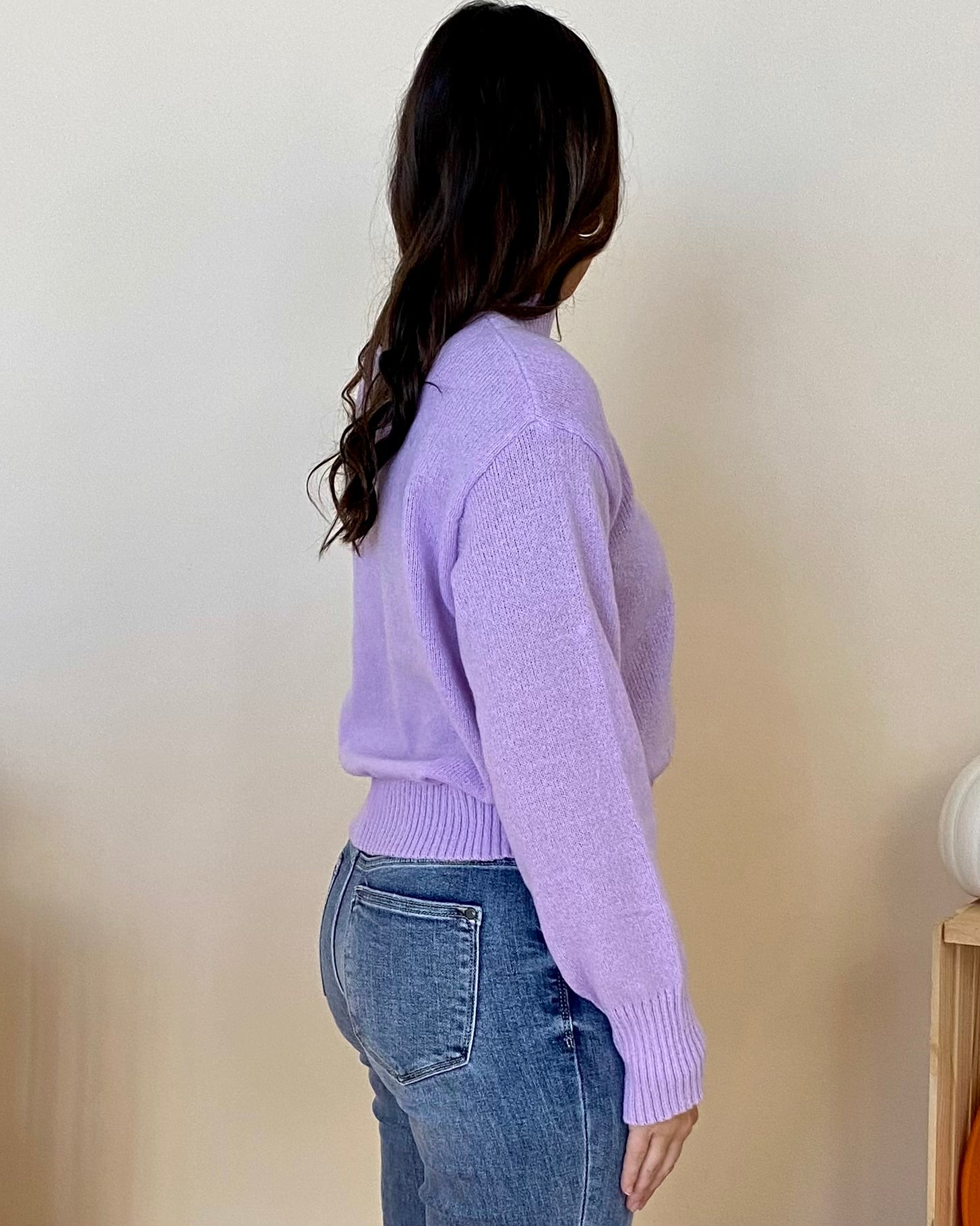 Live Outing Lavender Mock Neck Sweater-Shop-Womens-Boutique-Clothing