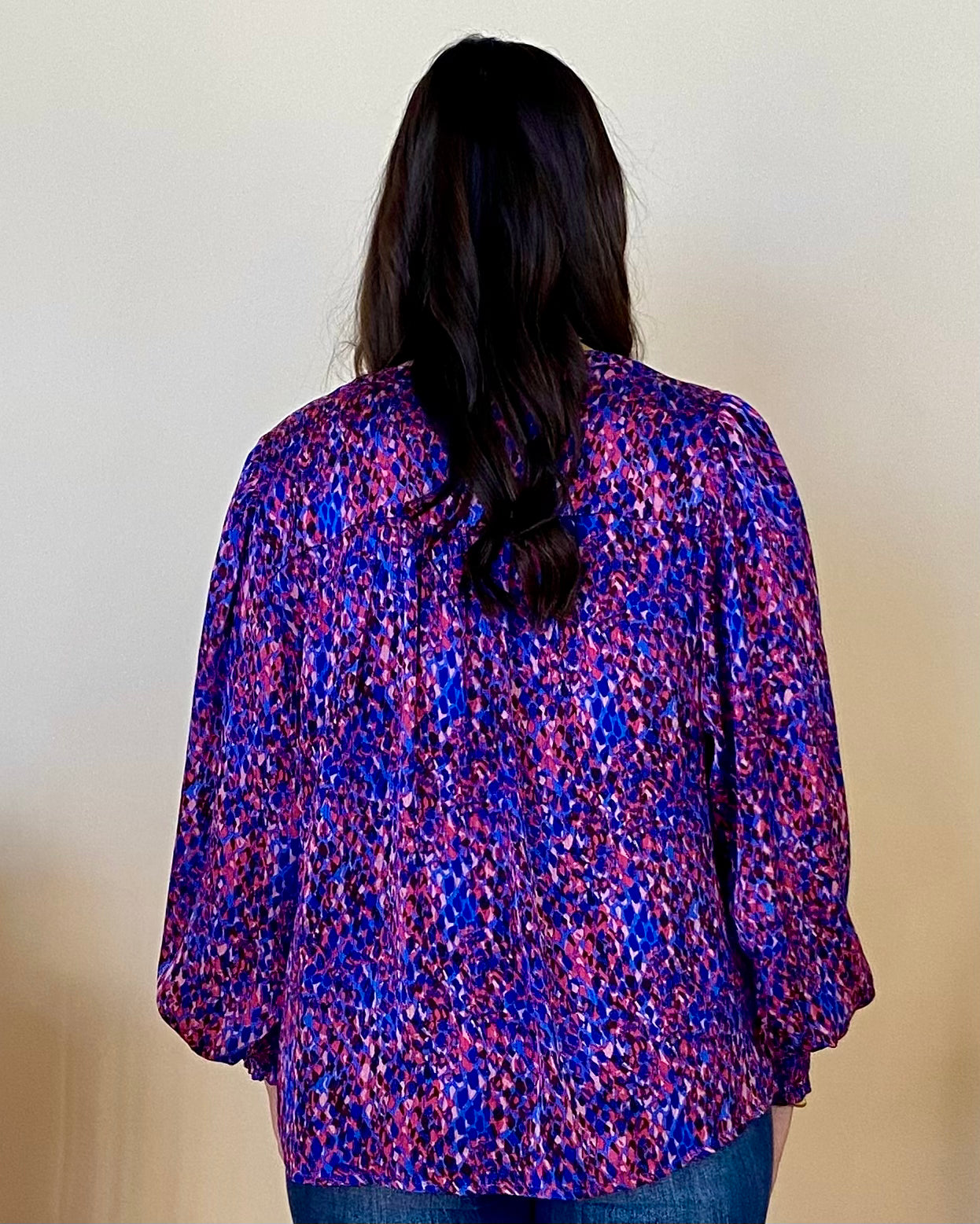 Chasing It Royal Blue Printed Satin Top-Shop-Womens-Boutique-Clothing