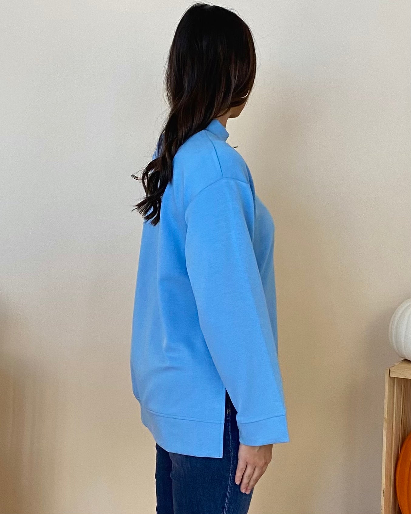 Dreamy Day Sky Blue Sweatshirt Top-Shop-Womens-Boutique-Clothing