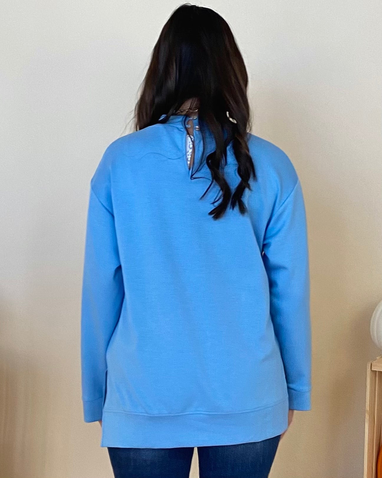 Dreamy Day Sky Blue Sweatshirt Top-Shop-Womens-Boutique-Clothing