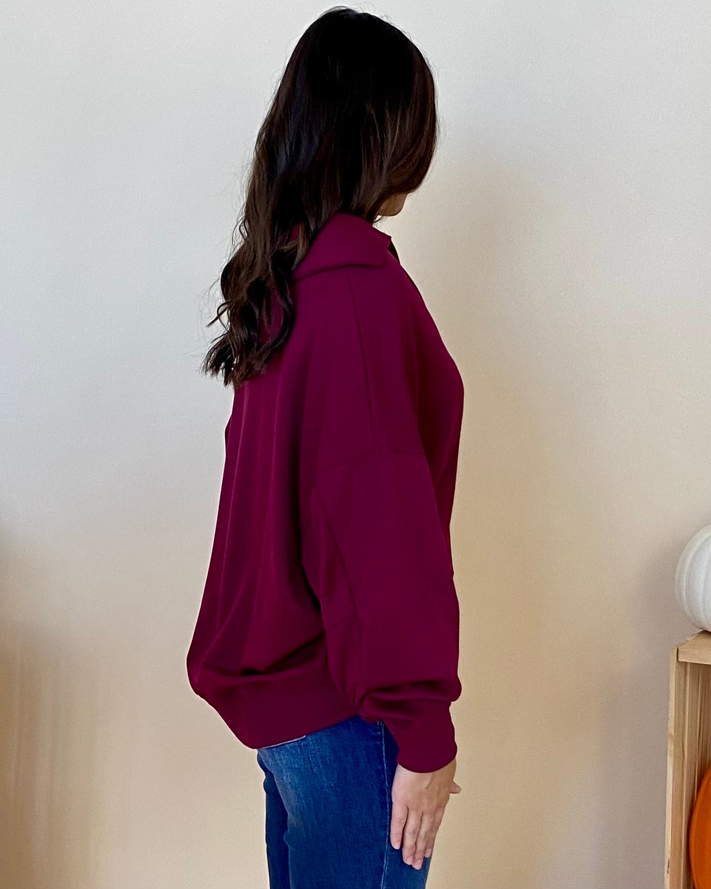 Make Plans Merlot V-Neck Top-Shop-Womens-Boutique-Clothing