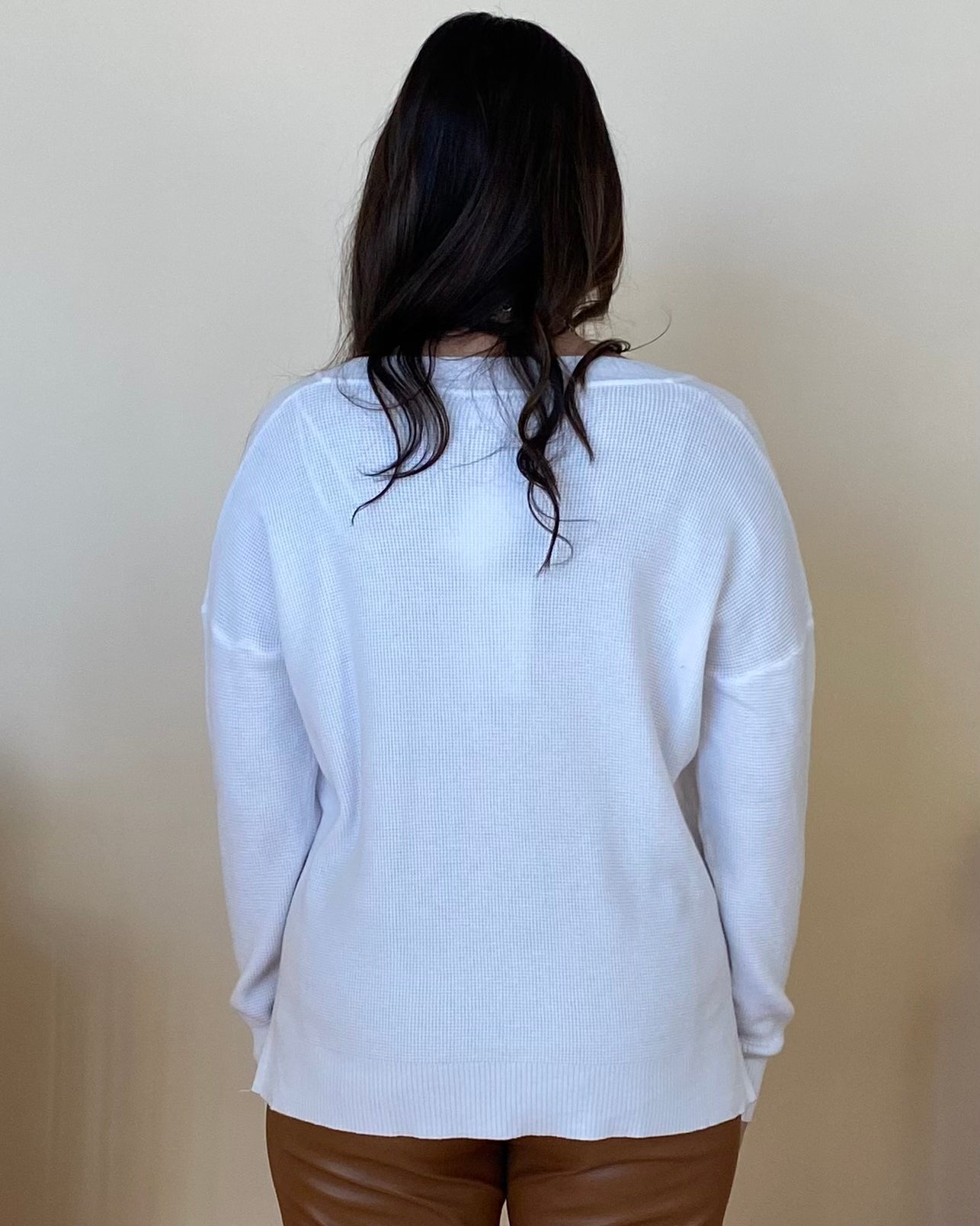 Going Strong Off White V-Neck Sweater-Shop-Womens-Boutique-Clothing