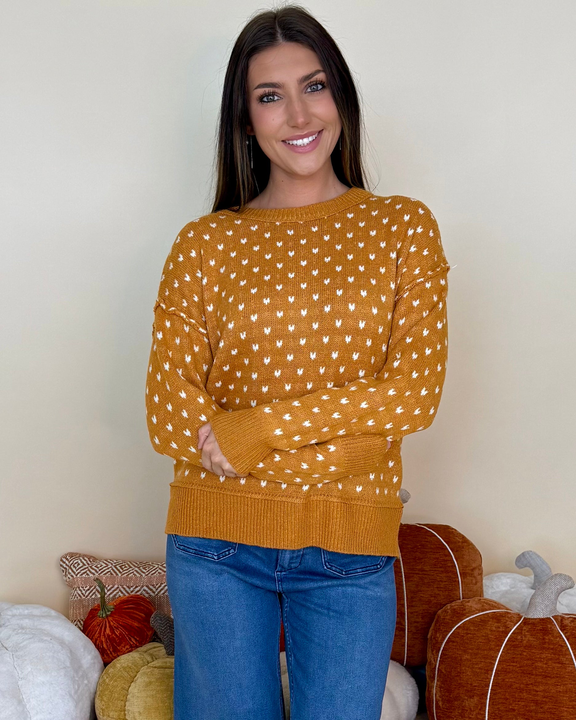 Push The Limits Mustard Seamed Sweater-Shop-Womens-Boutique-Clothing