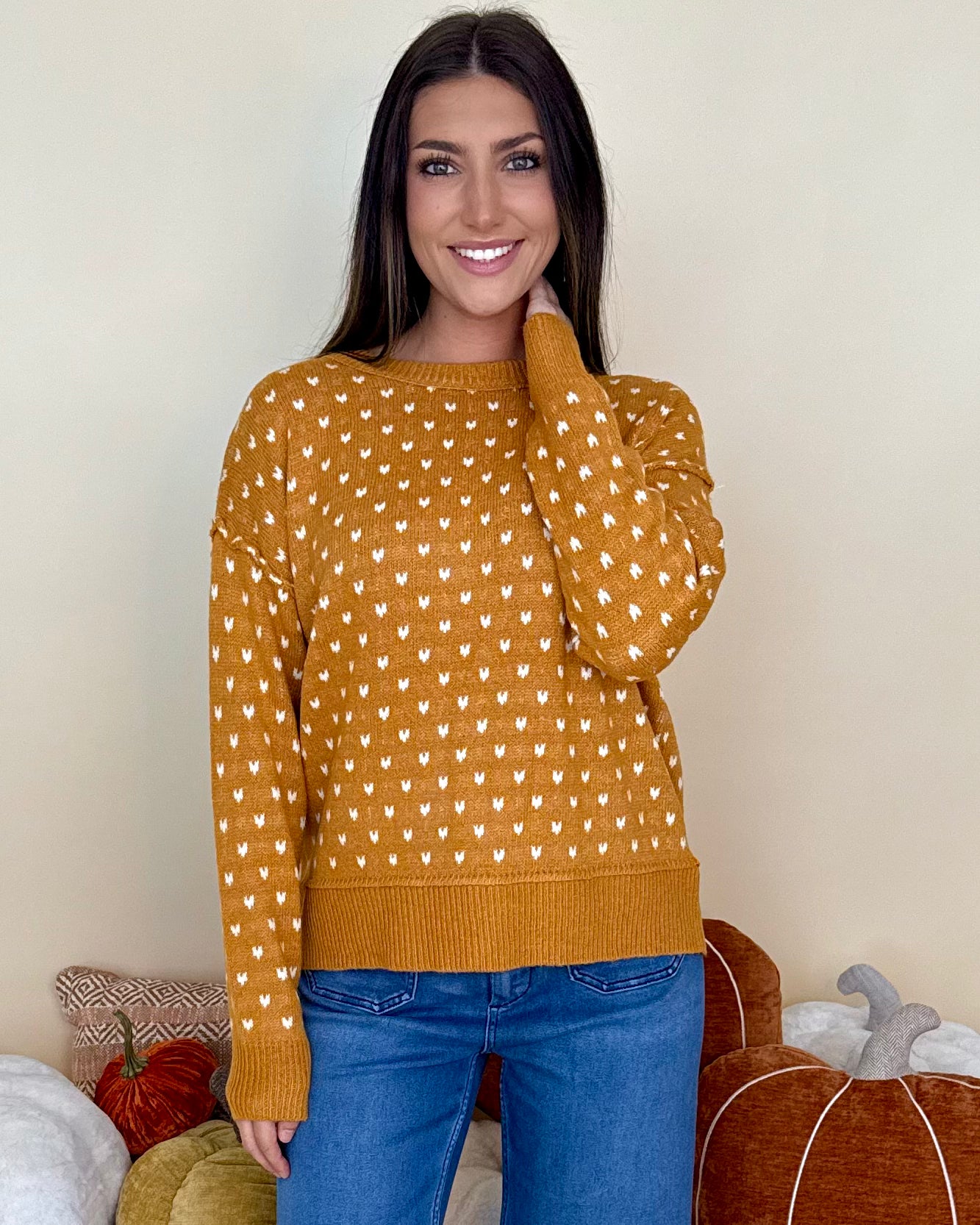 Push The Limits Mustard Seamed Sweater-Shop-Womens-Boutique-Clothing