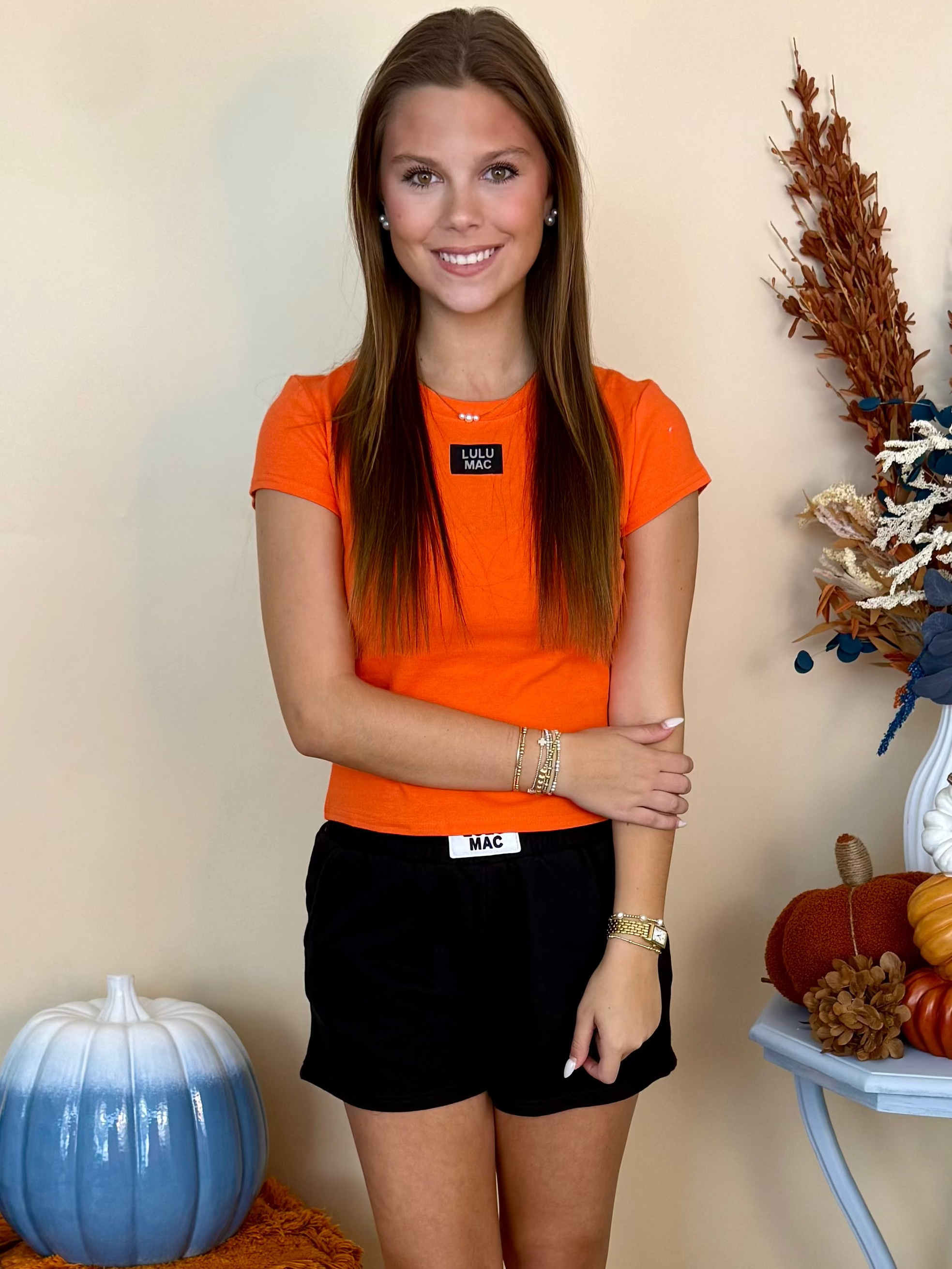 Lulu Mac Orange Baby Doll Top