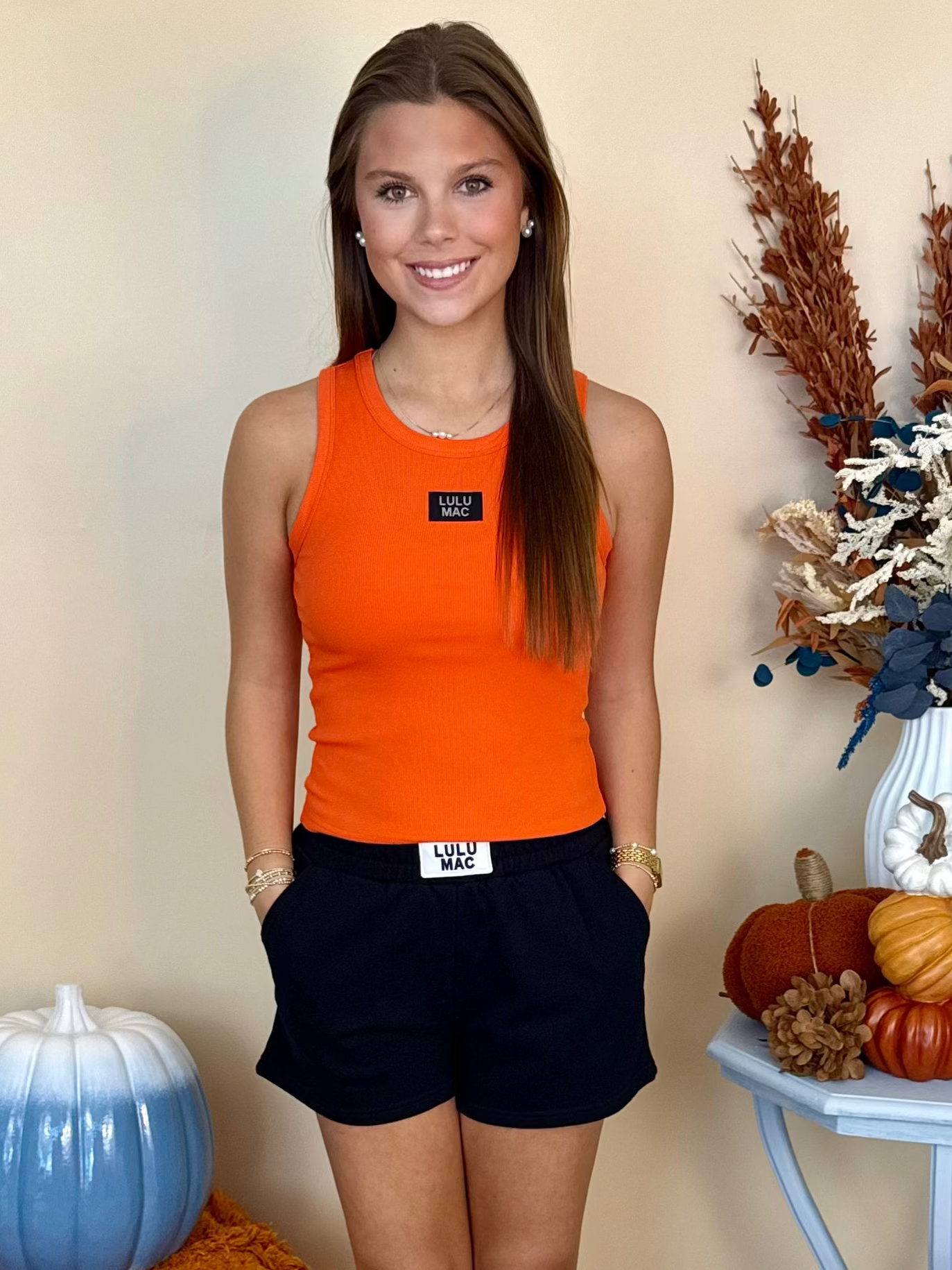 Lulu Mac Orange Tank Top (Black Label)