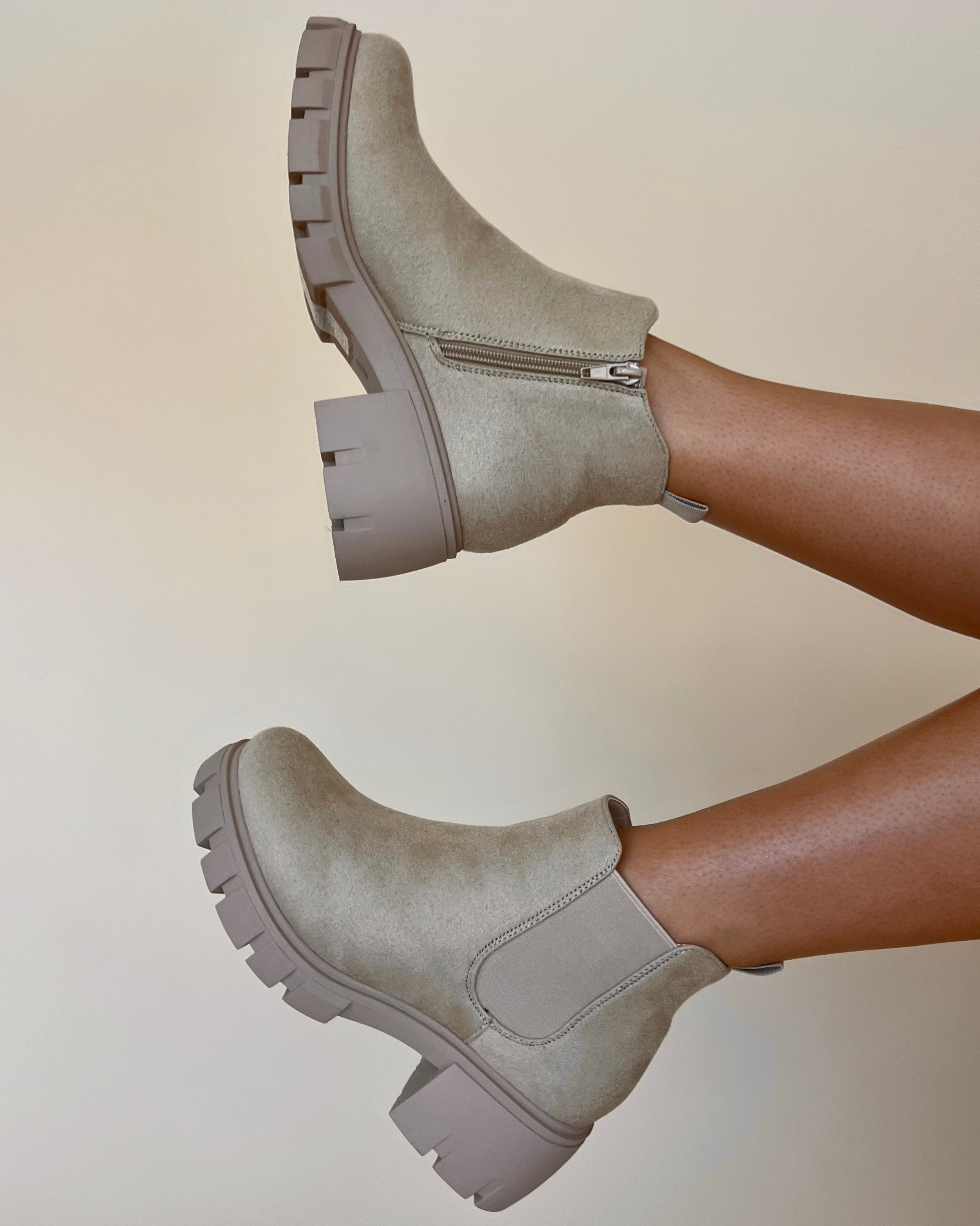 Tracy Wheat Suede Platform Sole Boots-Shop-Womens-Boutique-Clothing
