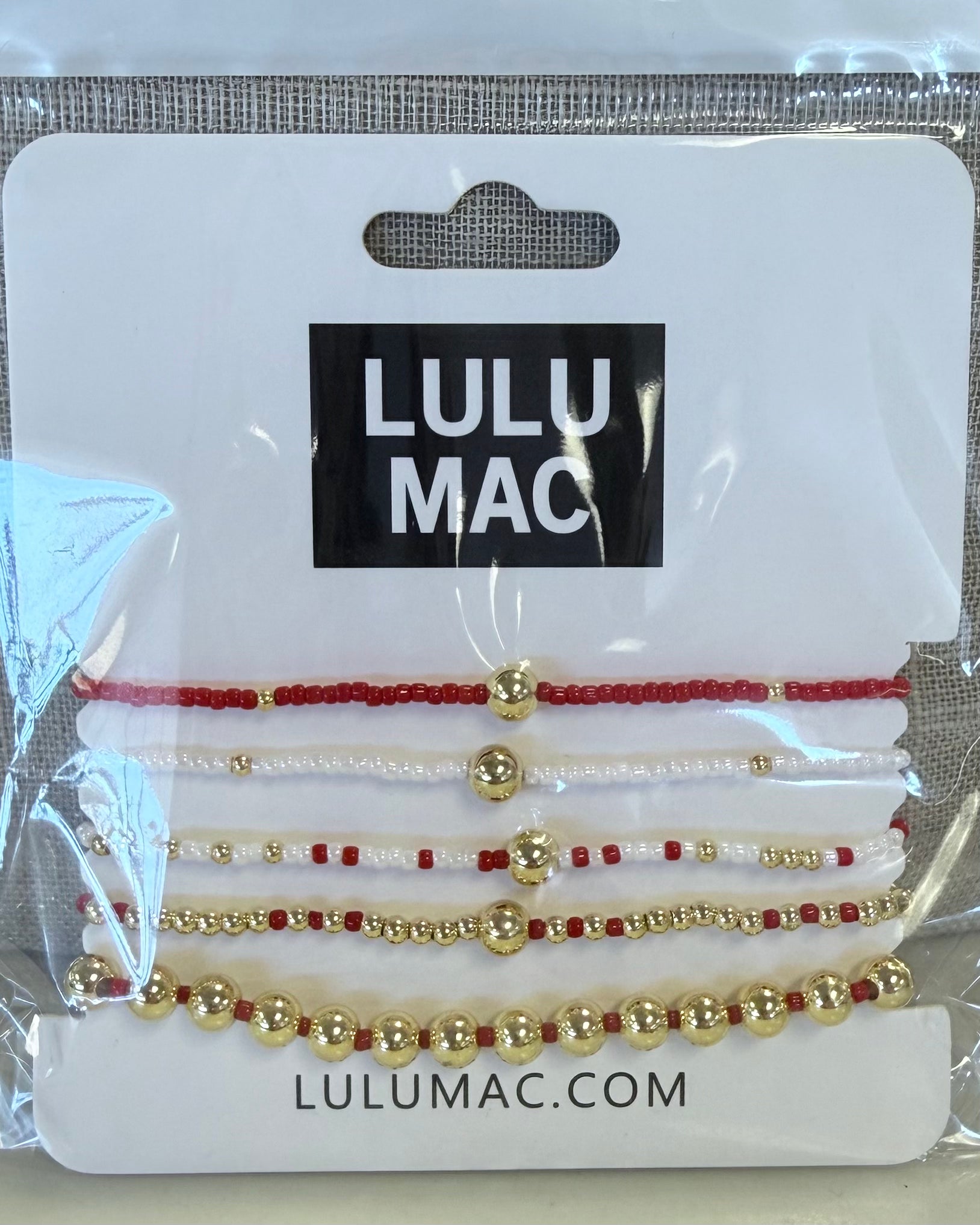 LULU MAC Red and White Bracelet Set-Shop-Womens-Boutique-Clothing