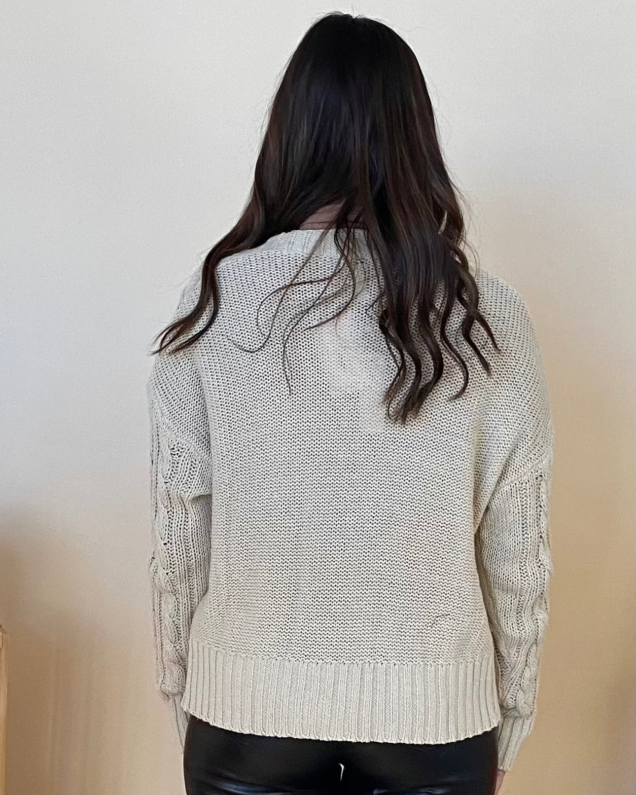 Come Along Ecru Cable Knit Button Cardigan-Shop-Womens-Boutique-Clothing