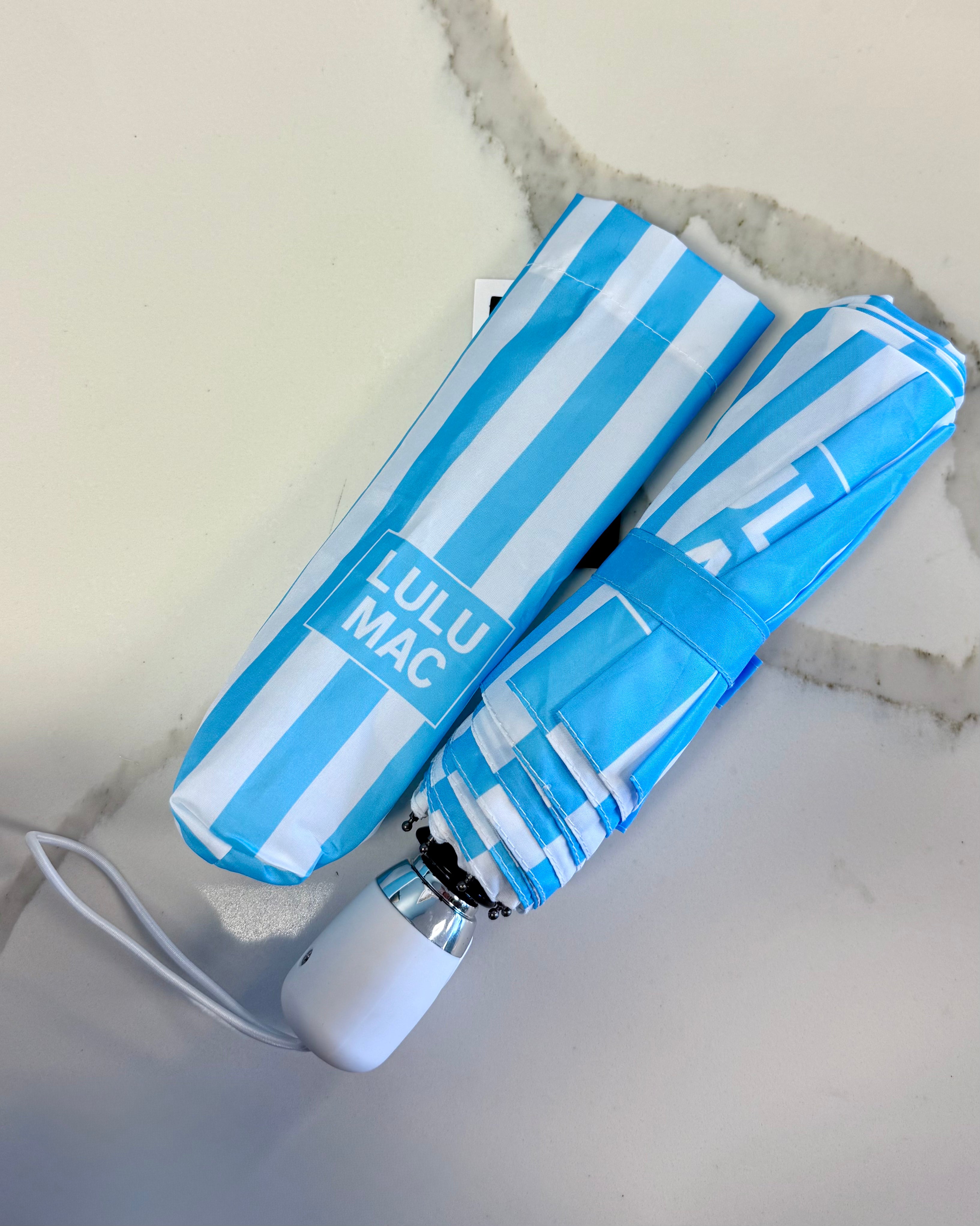 LULU MAC Blue Stripe Umbrella-Shop-Womens-Boutique-Clothing
