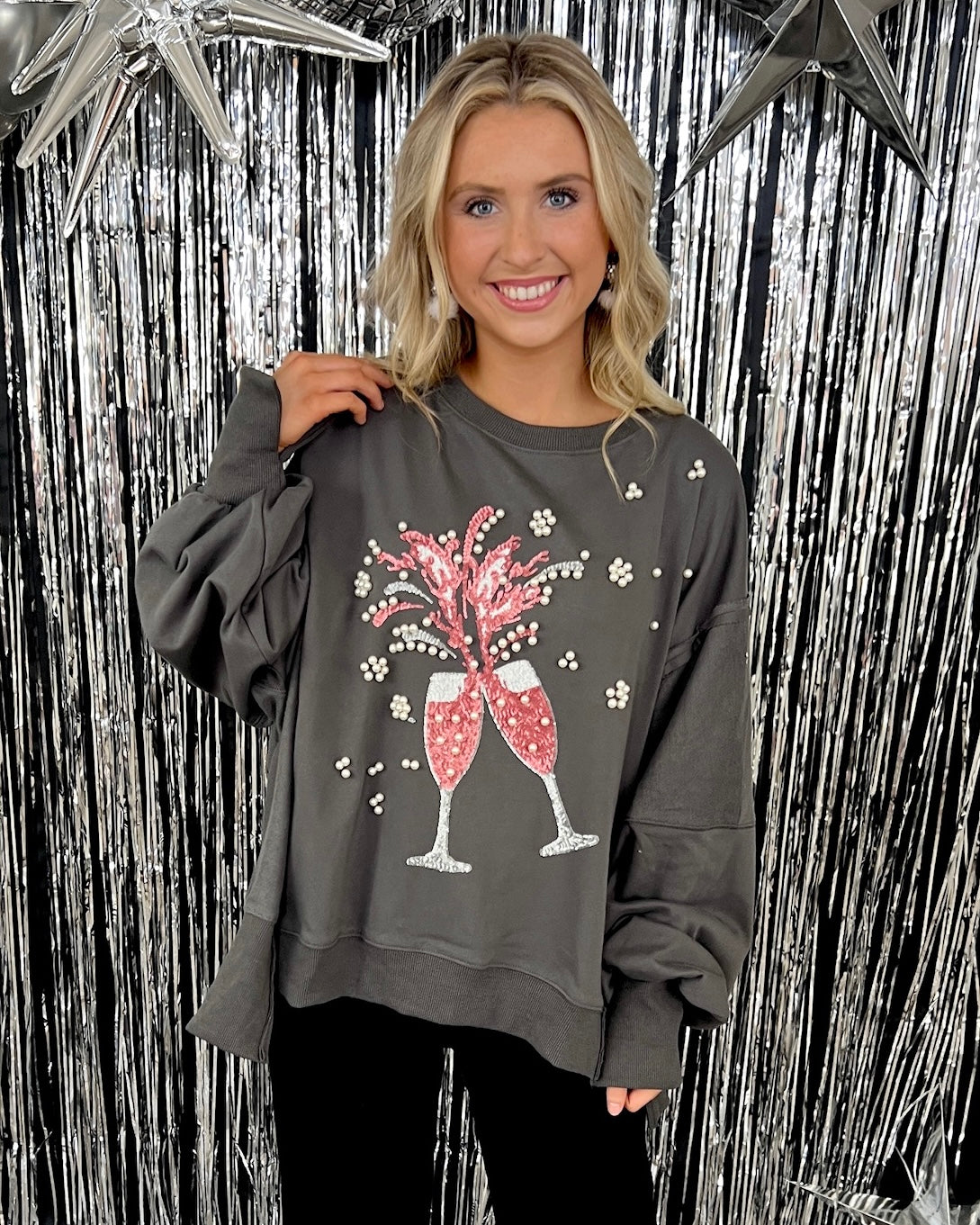 The Occasion Charcoal Champagne Top-Shop-Womens-Boutique-Clothing