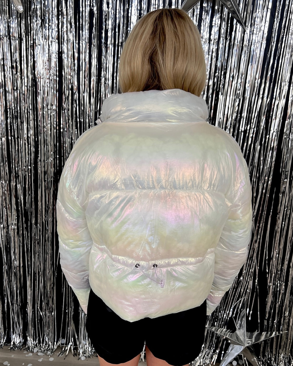 A Surprise Chrome Cropped Puffer-Shop-Womens-Boutique-Clothing