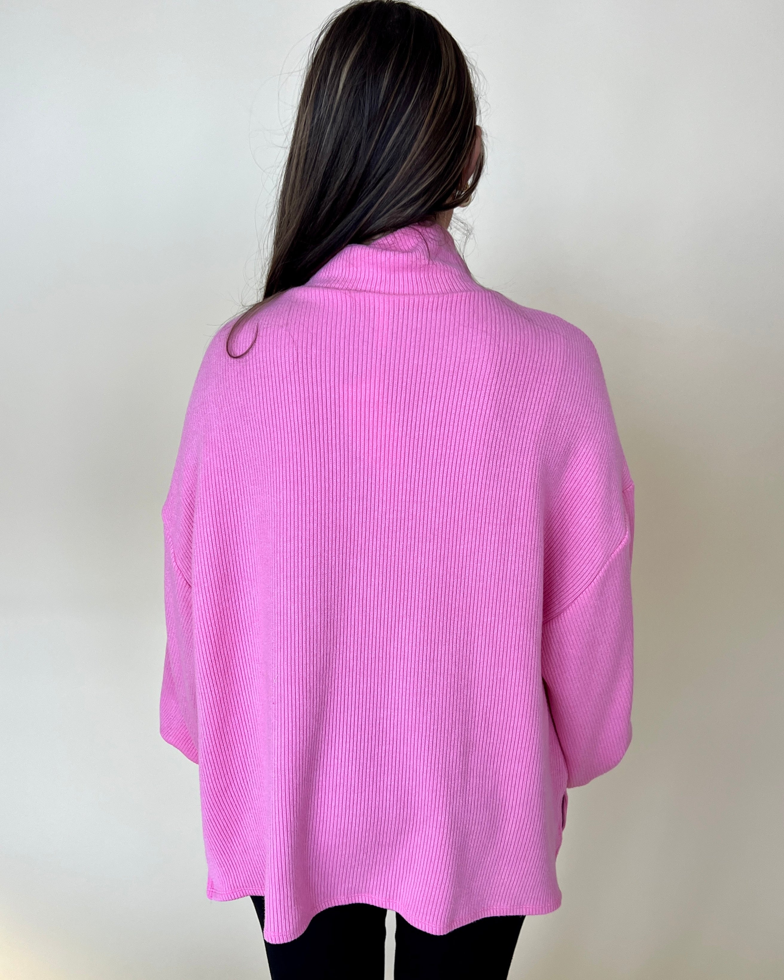 Hold Me Close Pink Turtleneck Sweater-Shop-Womens-Boutique-Clothing