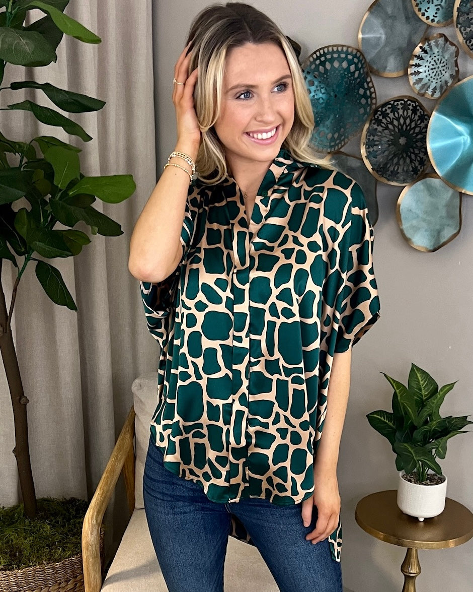 Seasons Change Green Mix Printed Top-Shop-Womens-Boutique-Clothing