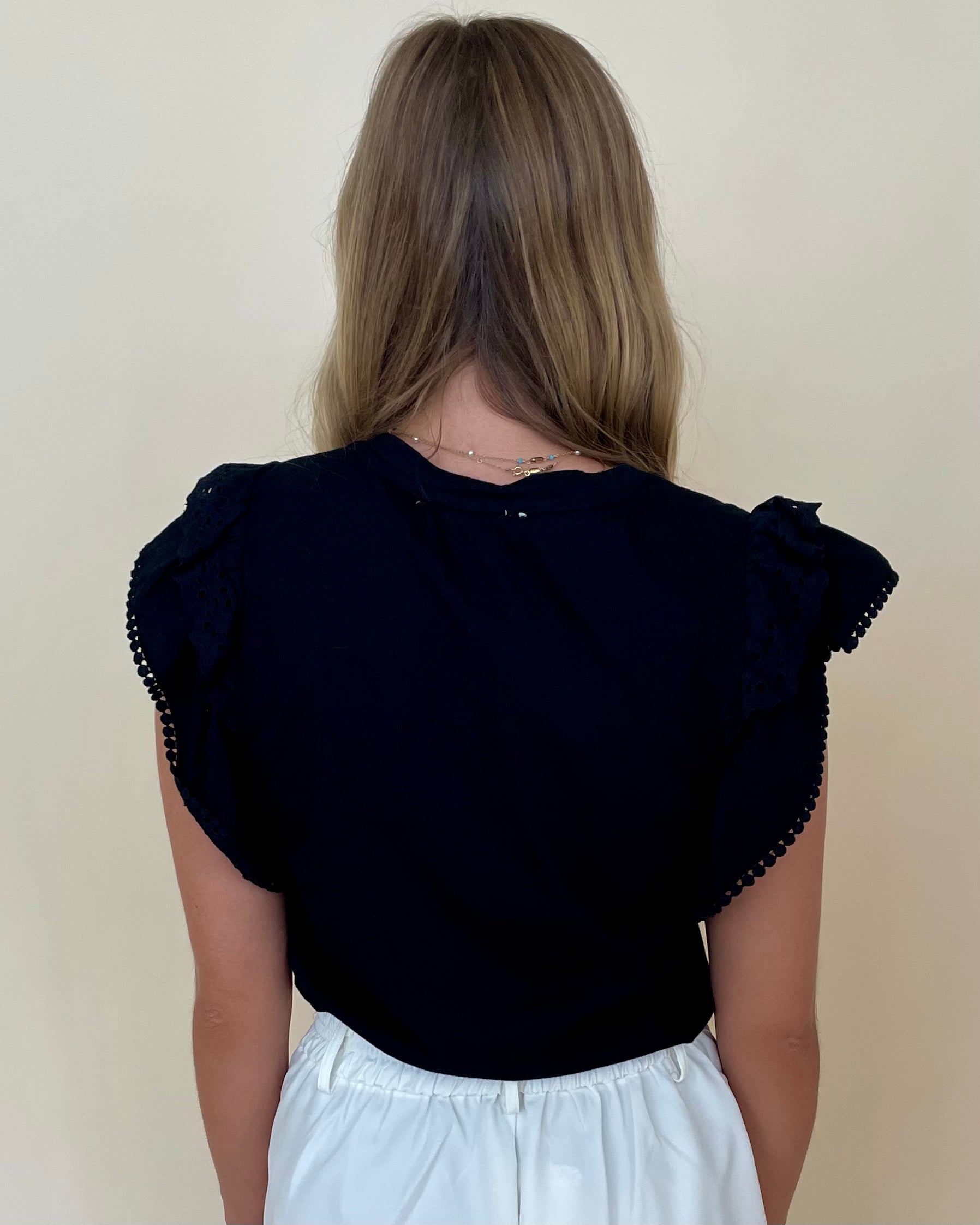 Find The Way Black Ruffle Top-Shop-Womens-Boutique-Clothing