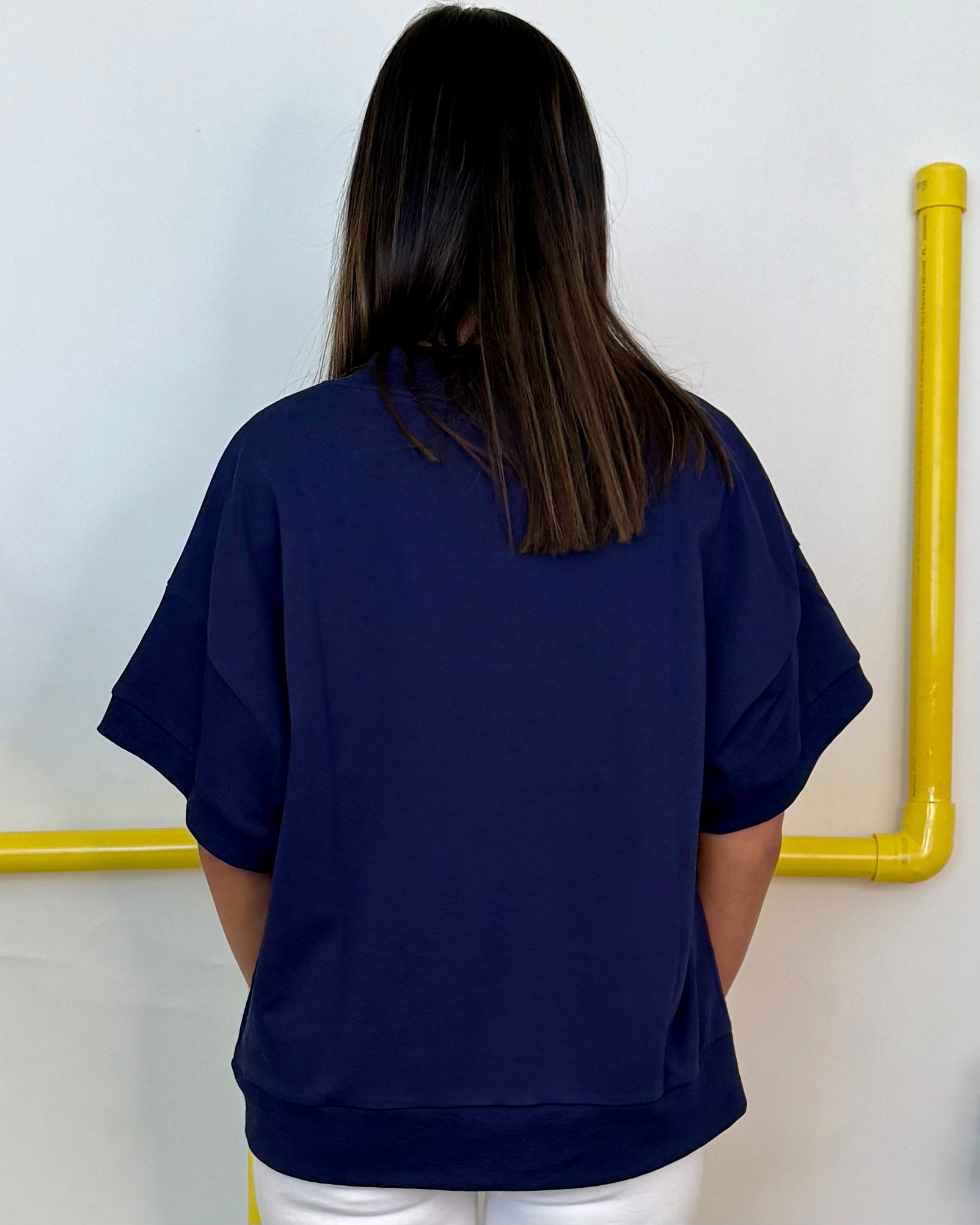 Taking Turns Navy Embroidery A Sweatshirt-Shop-Womens-Boutique-Clothing