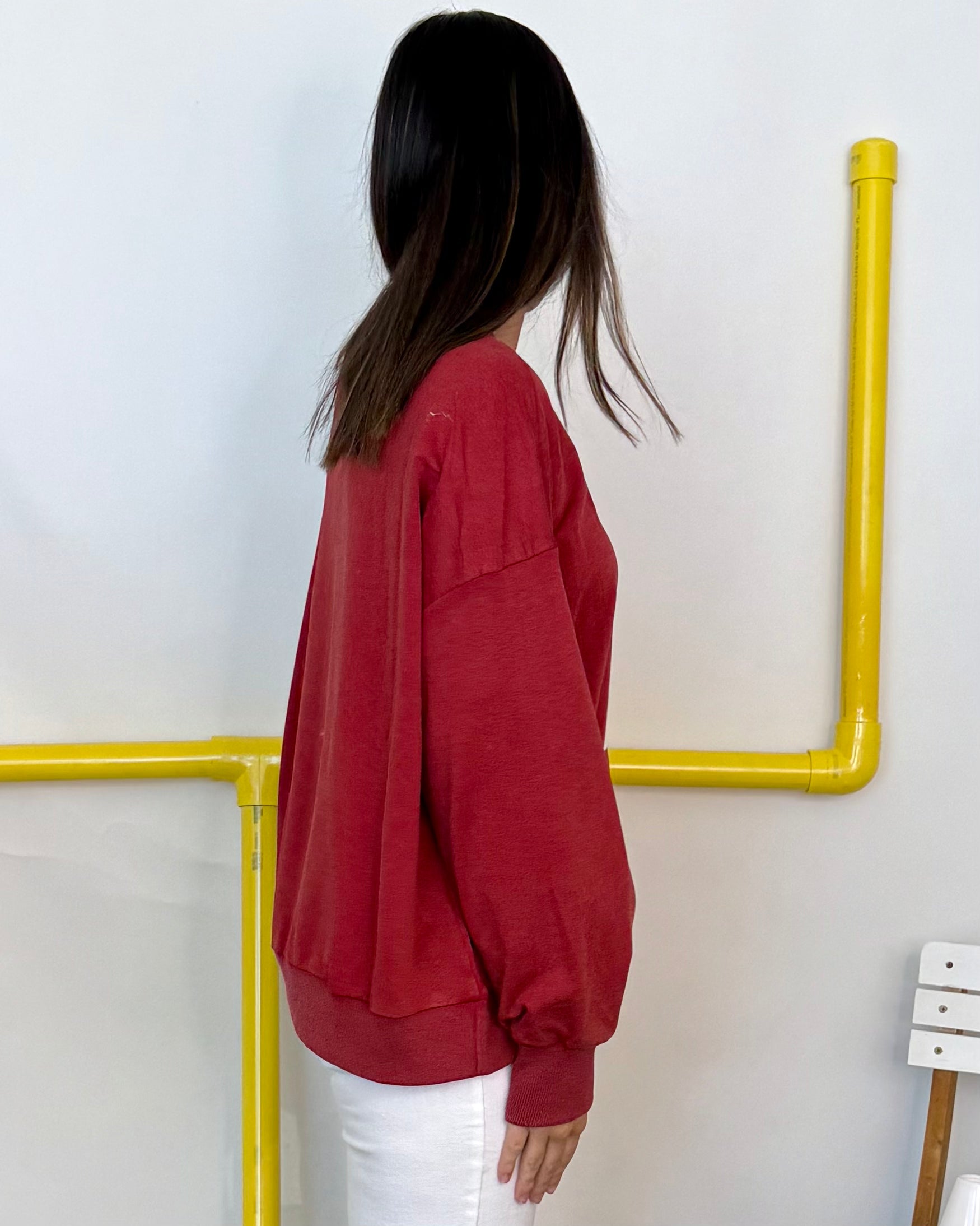 Softly Said Washed Crimson "A" Sweatshirt-Shop-Womens-Boutique-Clothing