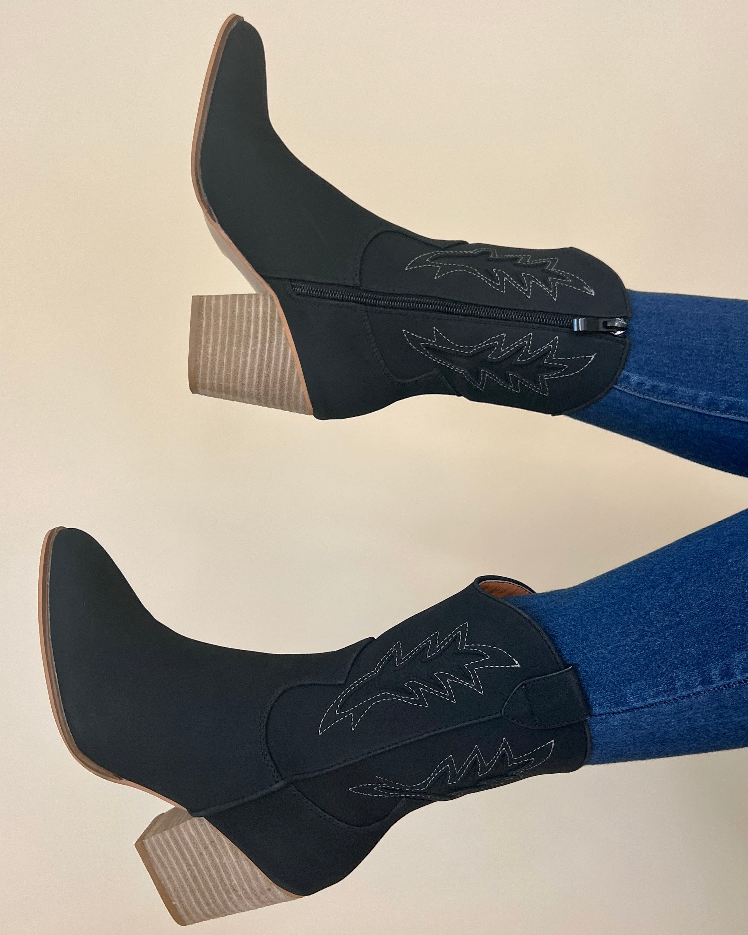 Sofia Black Suede Cowboy Boots-Shop-Womens-Boutique-Clothing