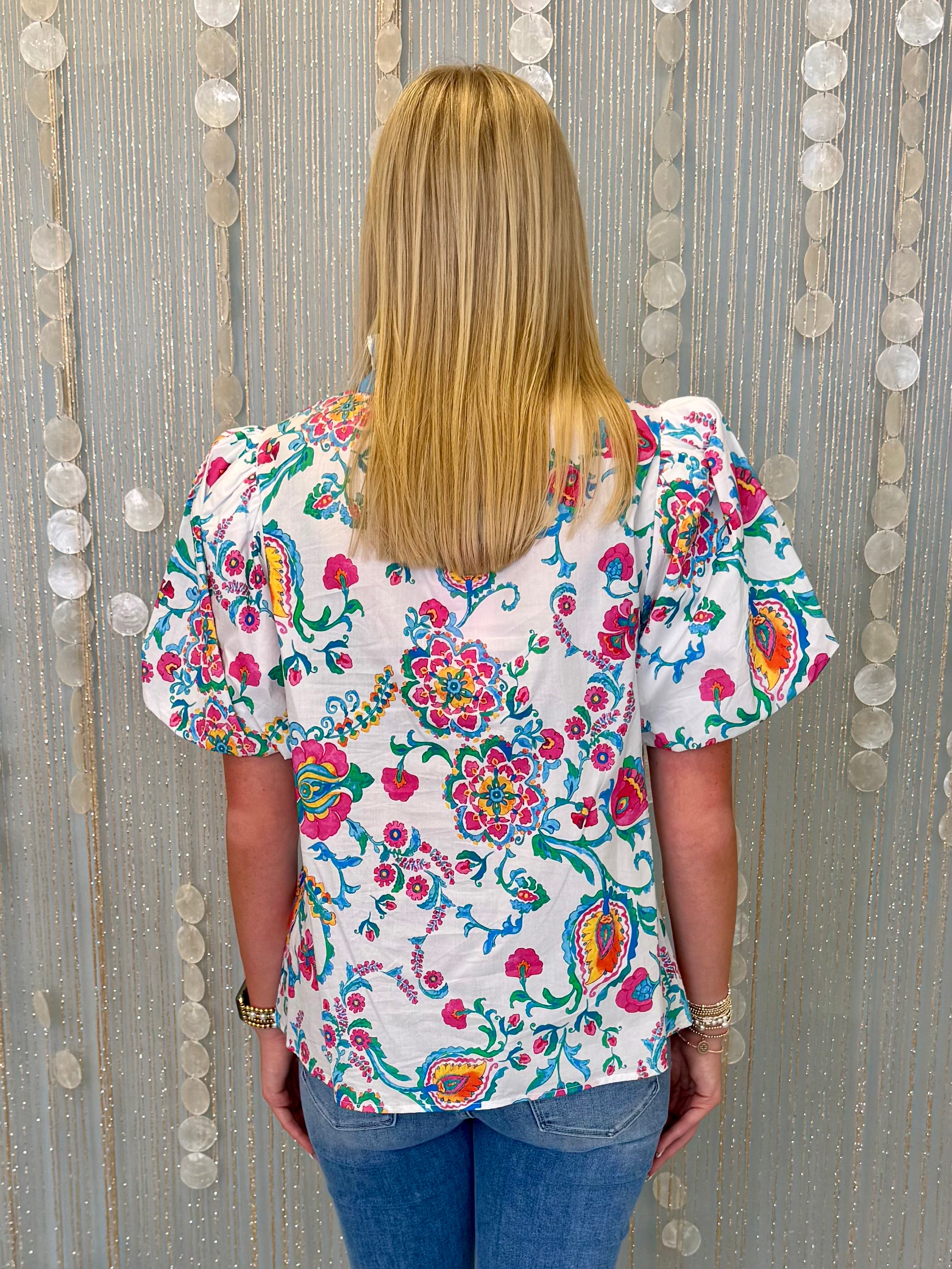 Honey Petal Ivory Print Top-Shop-Womens-Boutique-Clothing