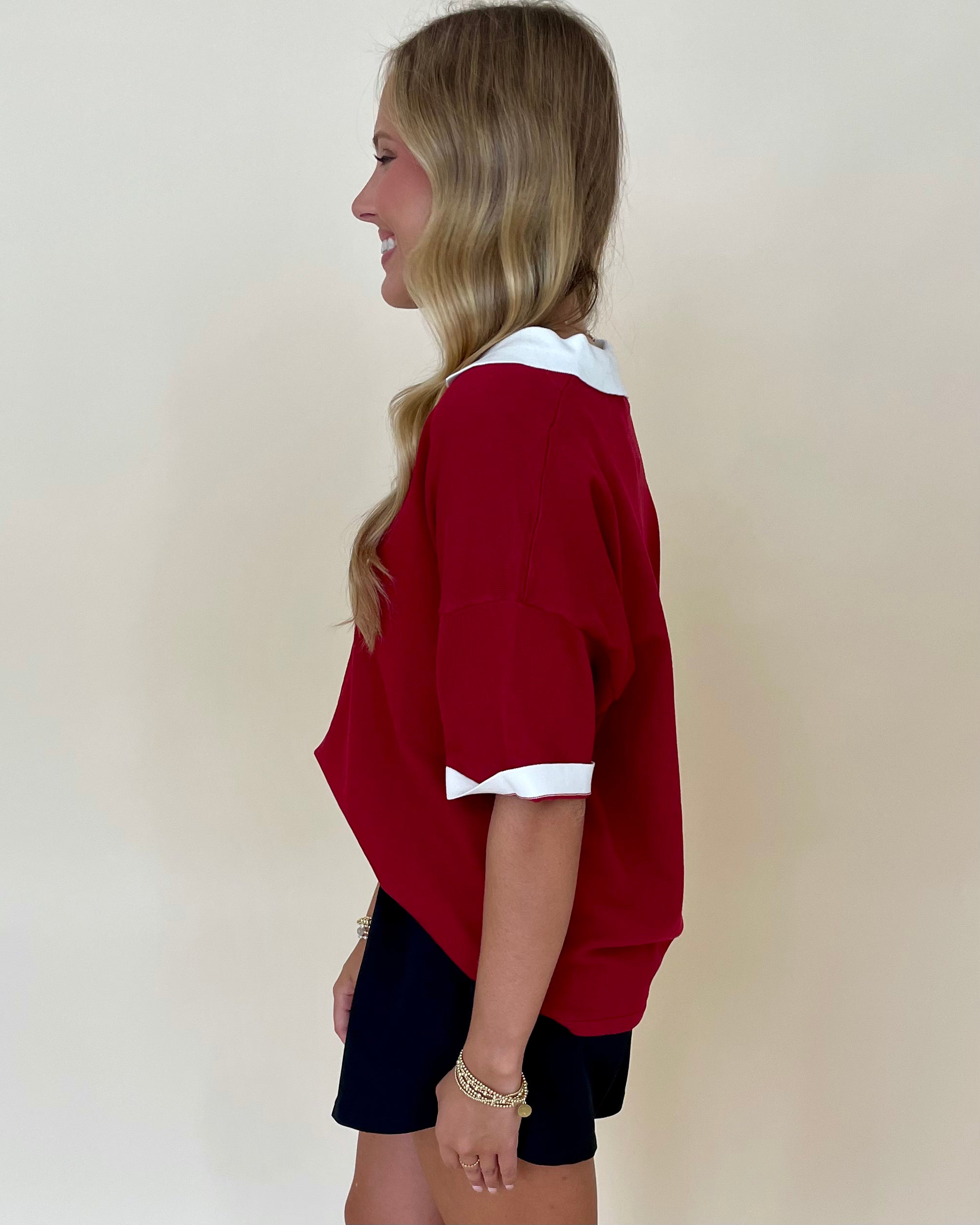 Final Touch Burgundy Collar Knit Sweater-Shop-Womens-Boutique-Clothing