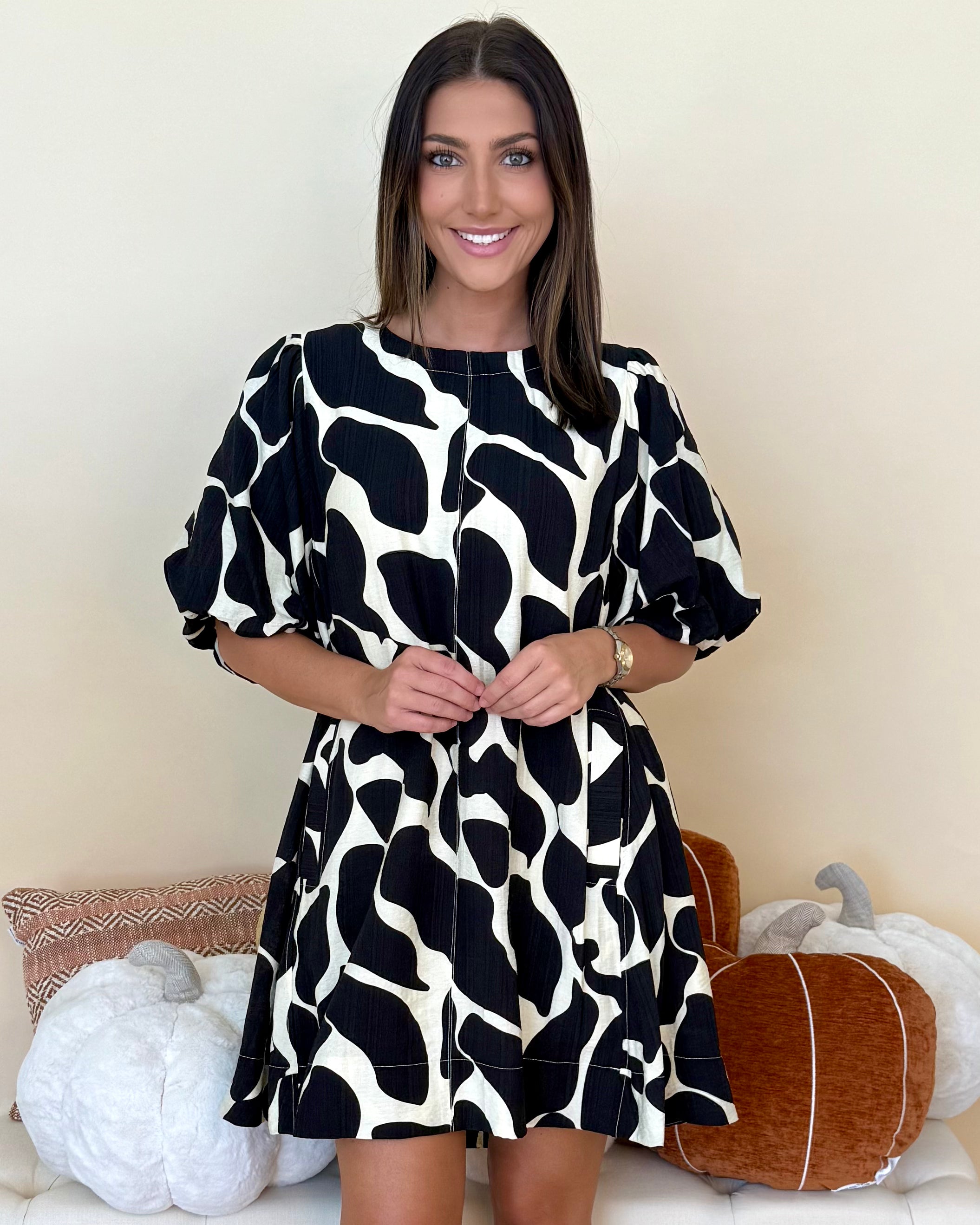 Daring Day Black Abstract Dress-Shop-Womens-Boutique-Clothing