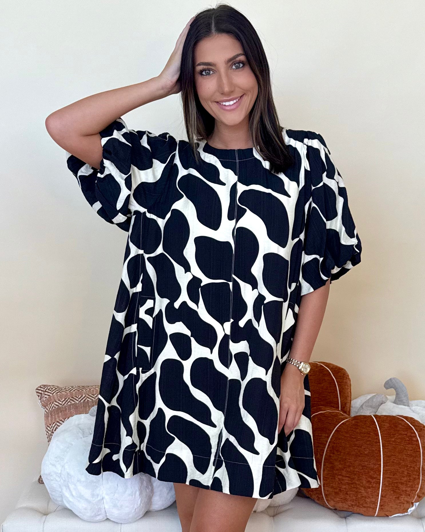 Daring Day Black Abstract Dress-Shop-Womens-Boutique-Clothing