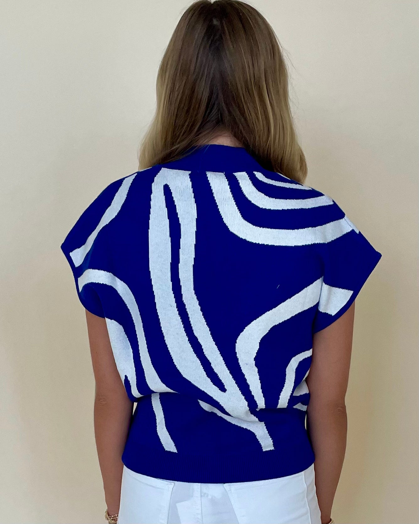 Take It All Royal Blue Swirl Top-Shop-Womens-Boutique-Clothing