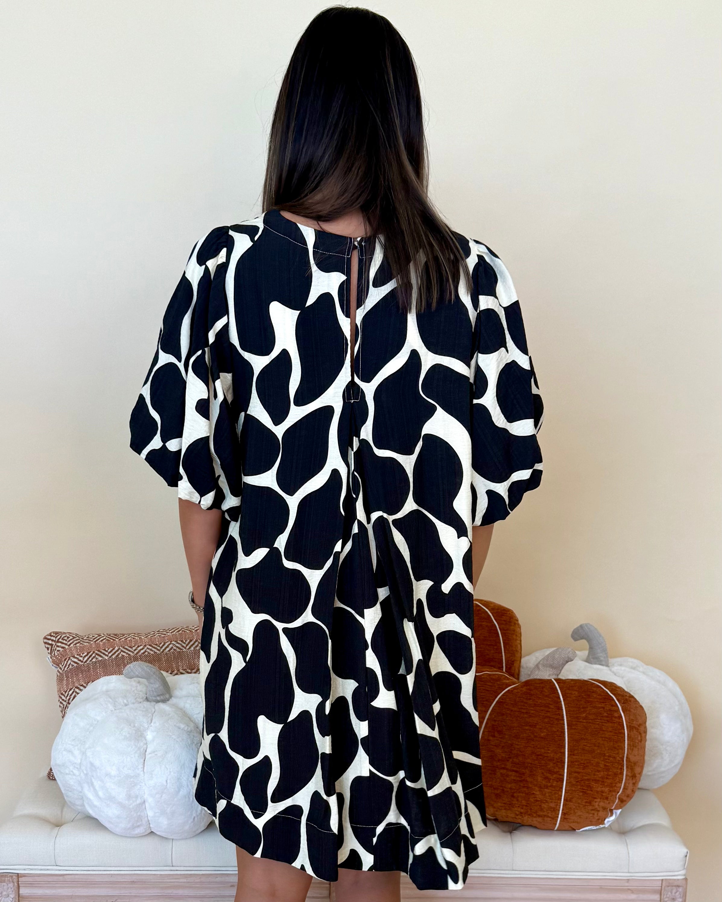 Daring Day Black Abstract Dress-Shop-Womens-Boutique-Clothing