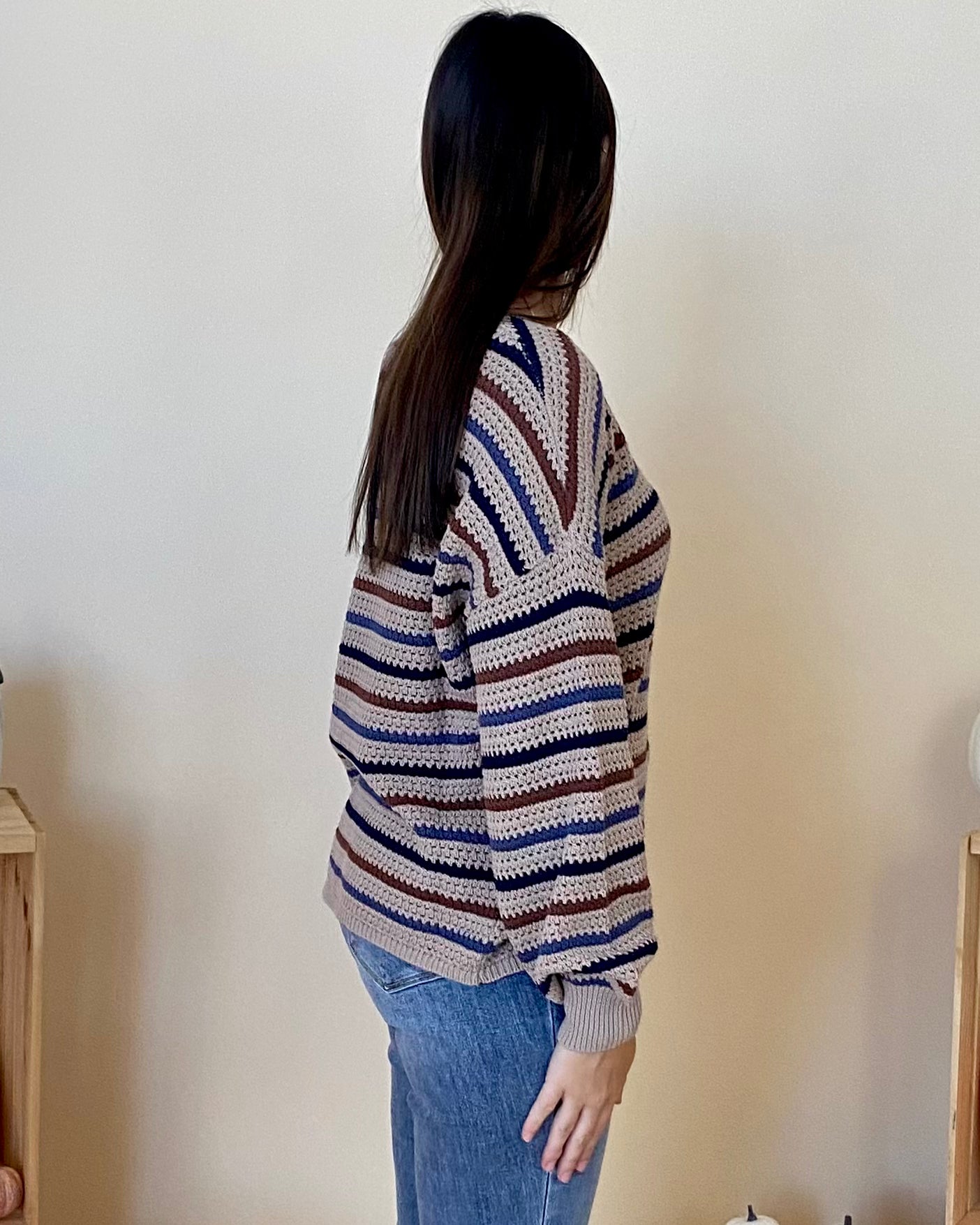 Found Love Taupe Stripe Sweater-Shop-Womens-Boutique-Clothing