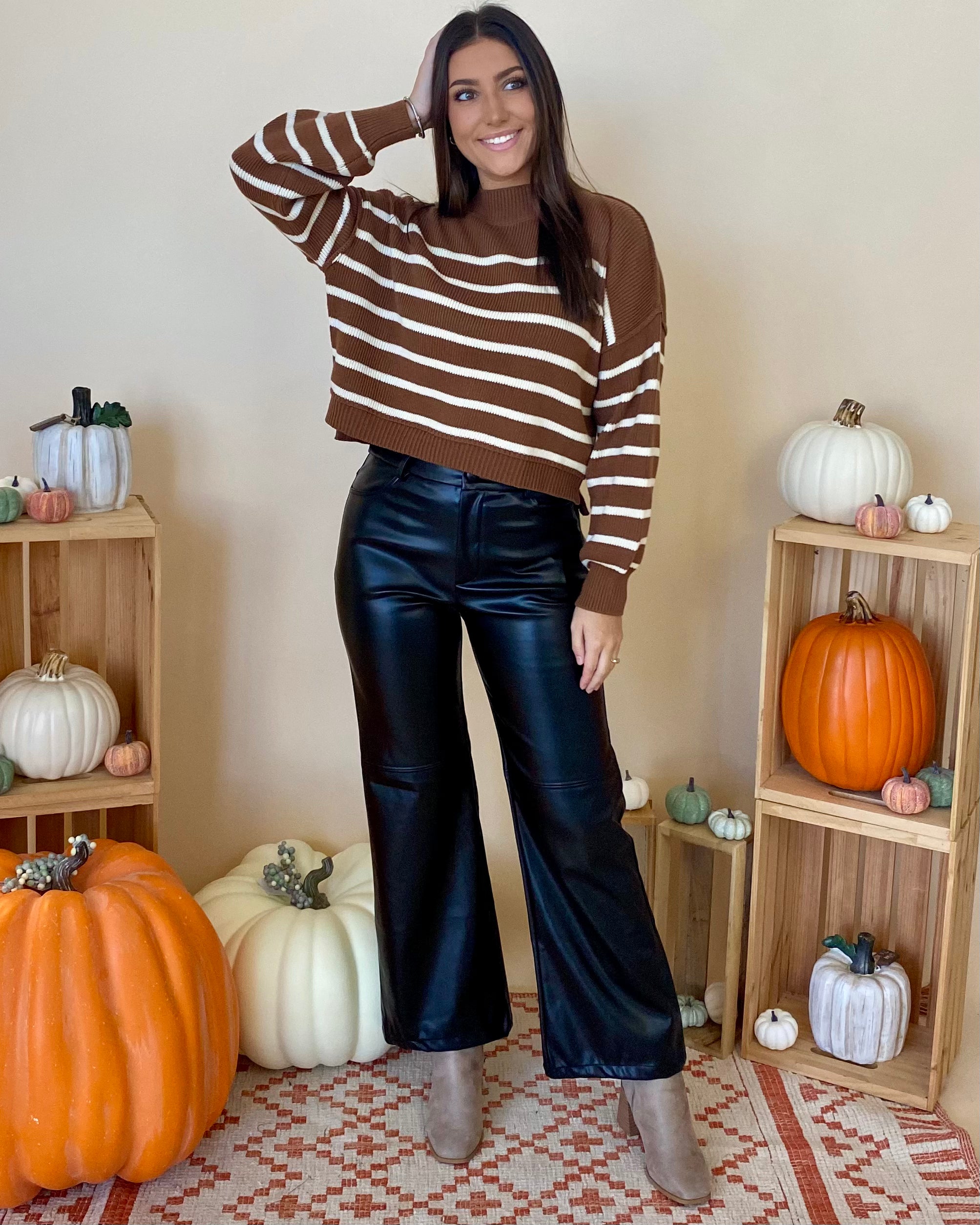 A Match Mocha Stripe Sweater-Shop-Womens-Boutique-Clothing