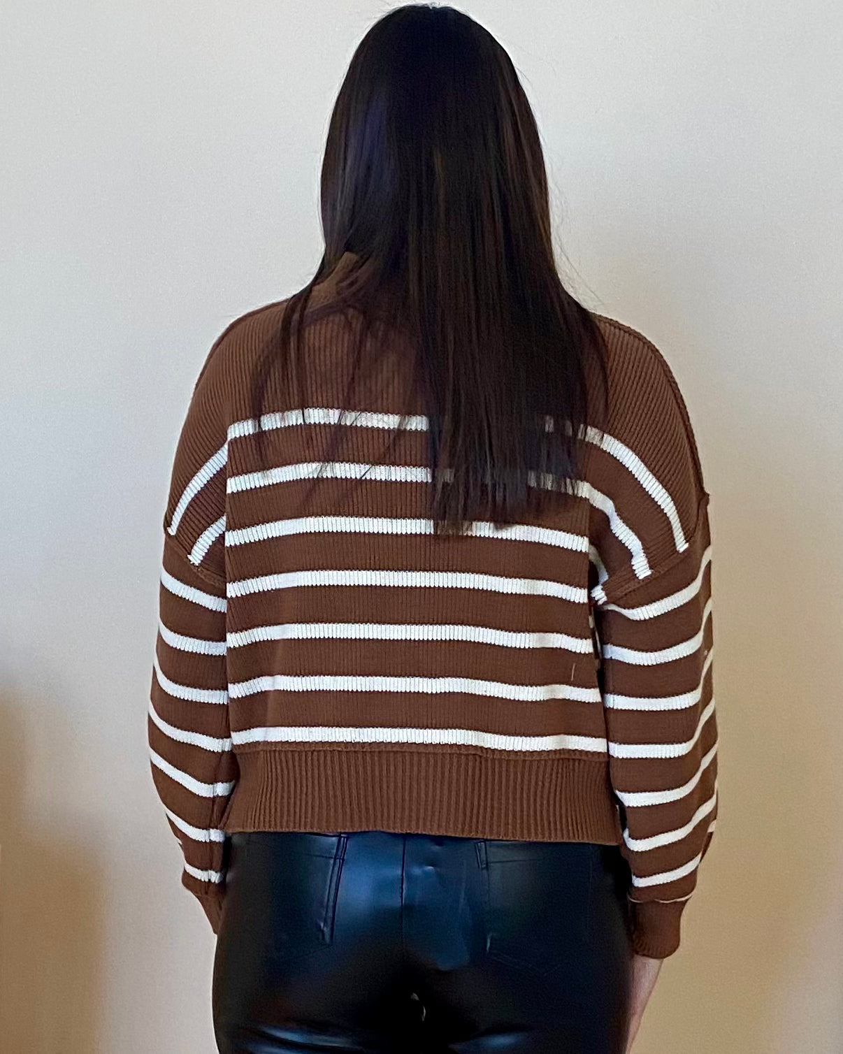 A Match Mocha Stripe Sweater-Shop-Womens-Boutique-Clothing