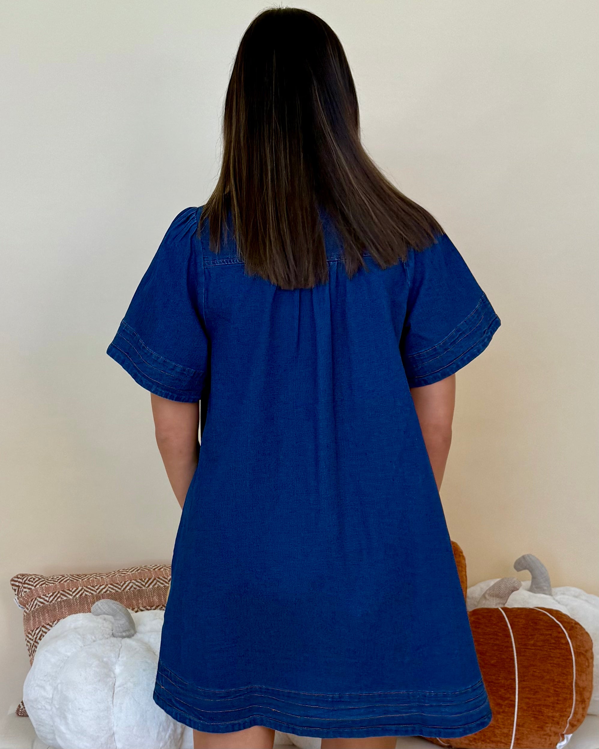 Heartfelt Moment Denim Button Up Dress-Shop-Womens-Boutique-Clothing