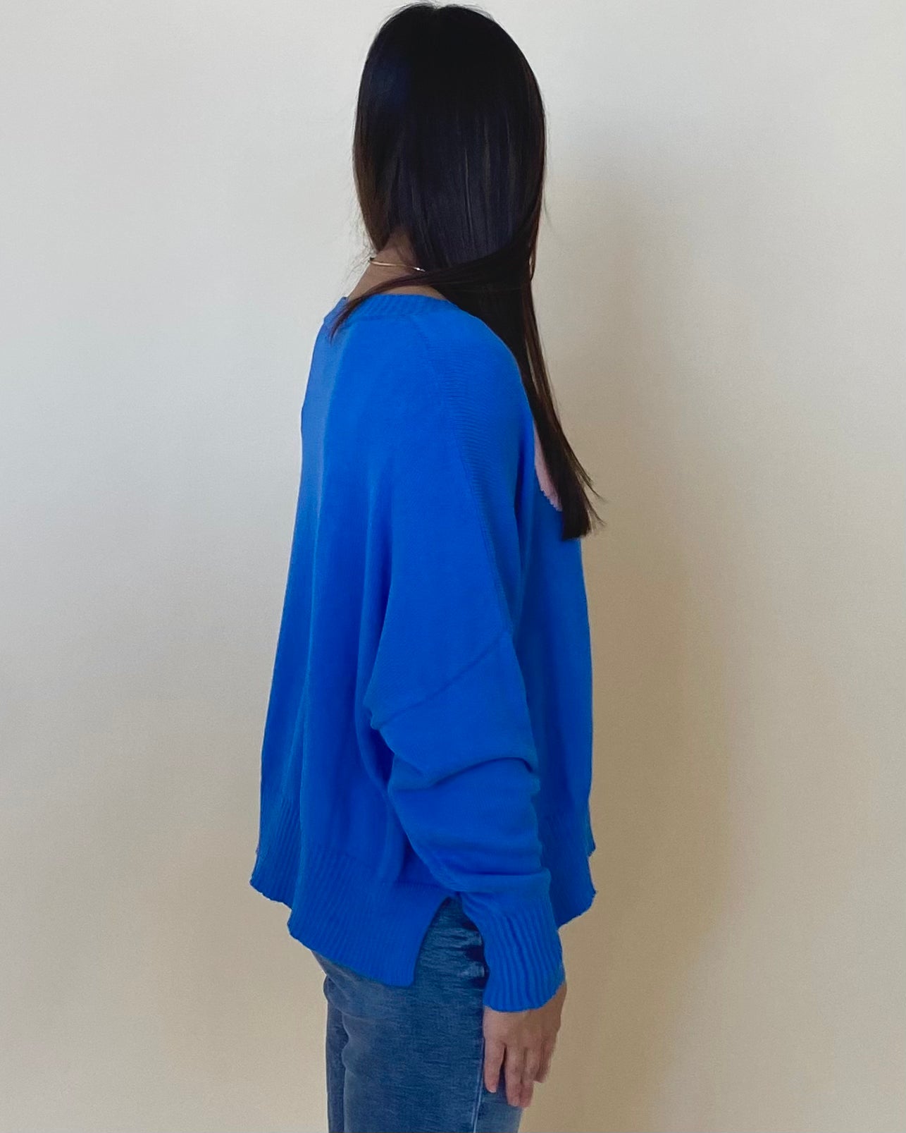 Me Time Royal Blue Ribbon Sweater-Shop-Womens-Boutique-Clothing