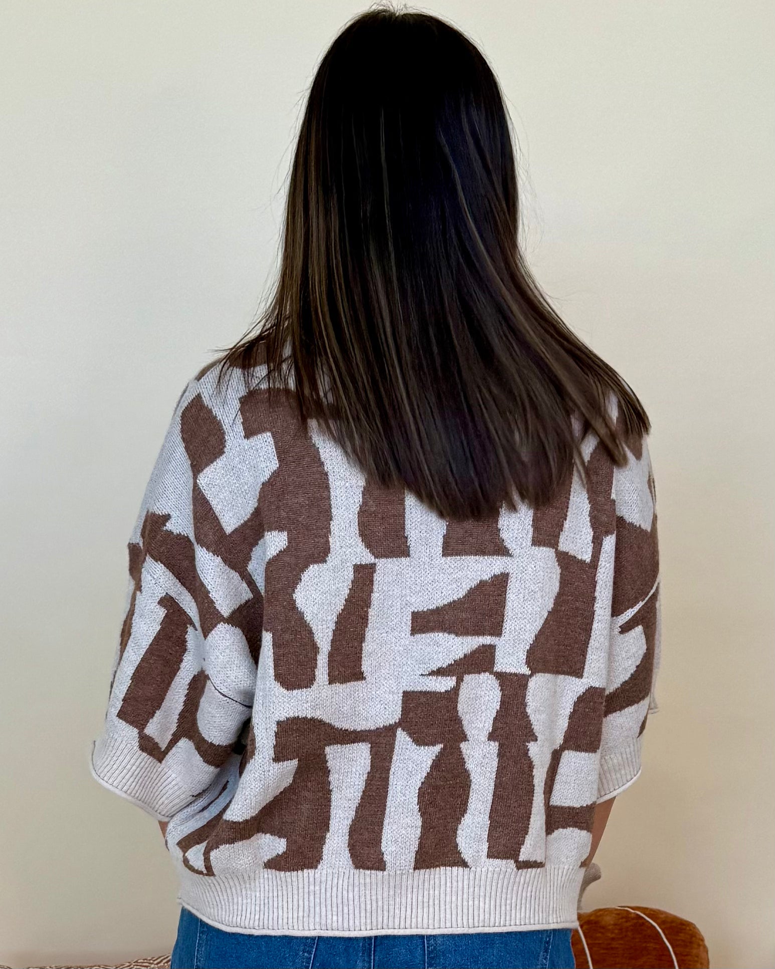 Late Nights Brown Geometric Sweater-Shop-Womens-Boutique-Clothing