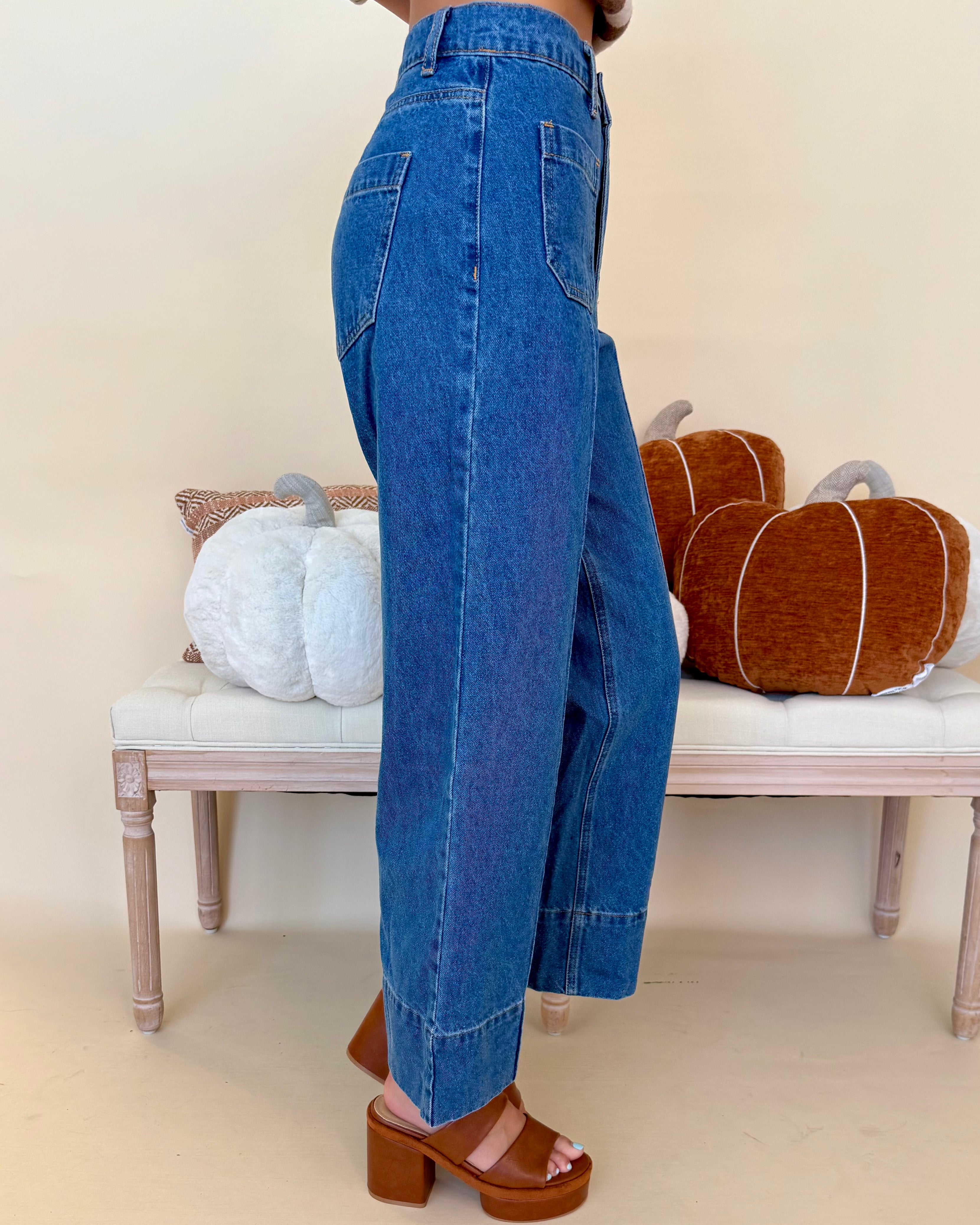 Light As Ever Dk Denim Wide Leg Jeans-Shop-Womens-Boutique-Clothing