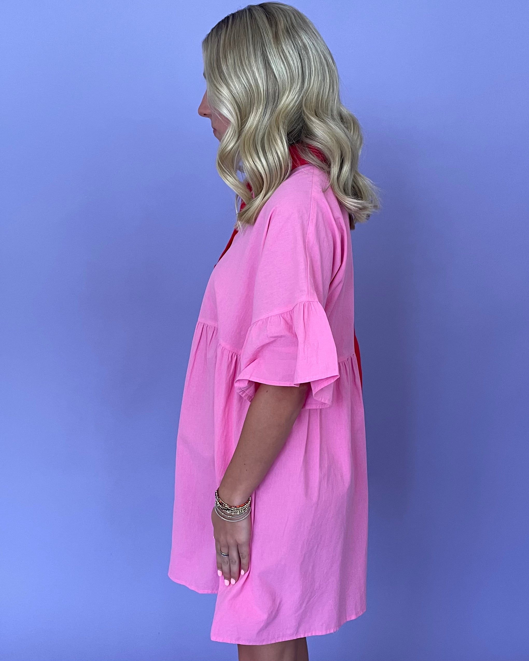 Back To You Red Pink Babydoll Dress
