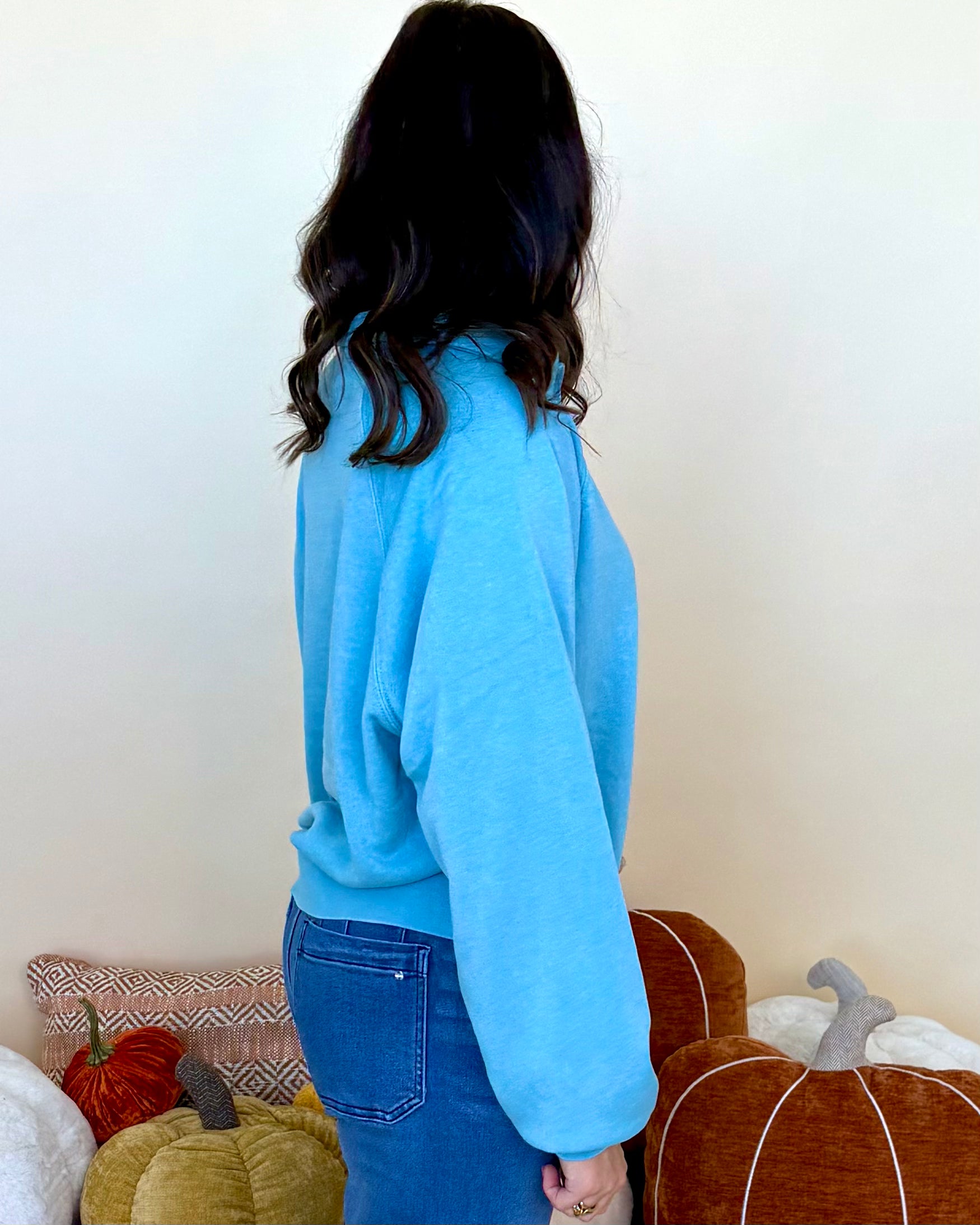 Best Timing Sky Blue Collared Pullover-Shop-Womens-Boutique-Clothing