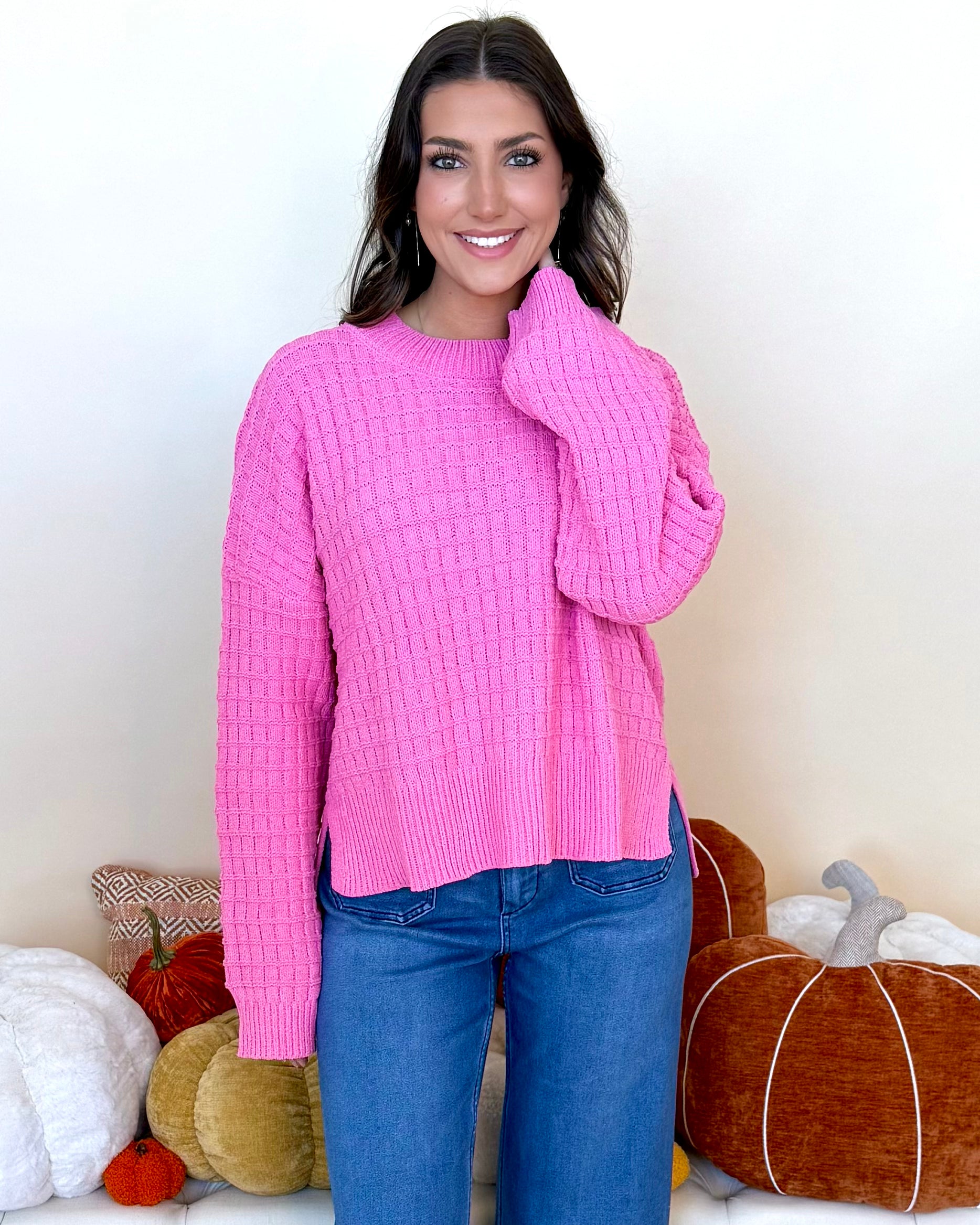 Remember It Well Pink Oversized Sweater-Shop-Womens-Boutique-Clothing