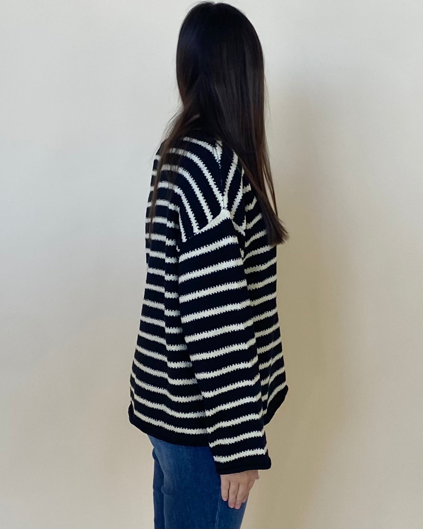 Never Let Go Black Stripe Sweater-Shop-Womens-Boutique-Clothing