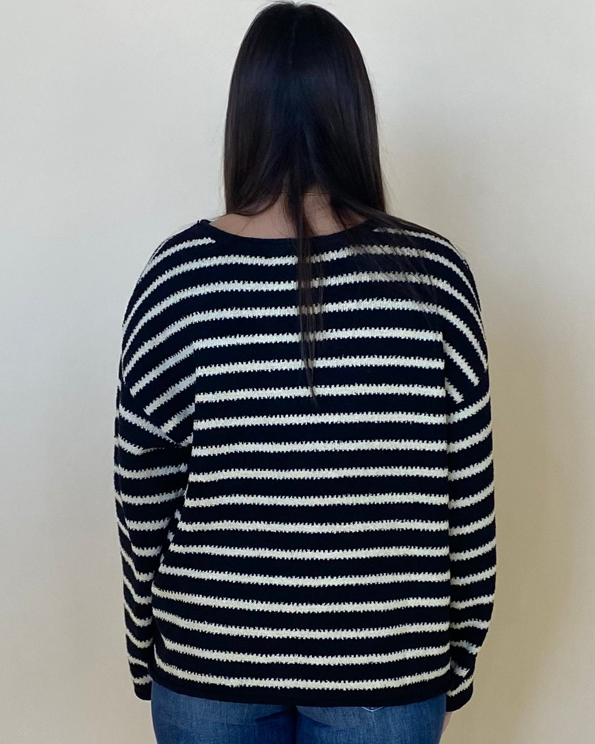 Never Let Go Black Stripe Sweater-Shop-Womens-Boutique-Clothing