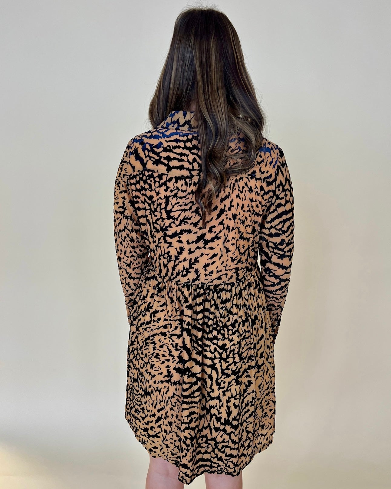 Fall For You Taupe Animal Velvet Dress-Shop-Womens-Boutique-Clothing