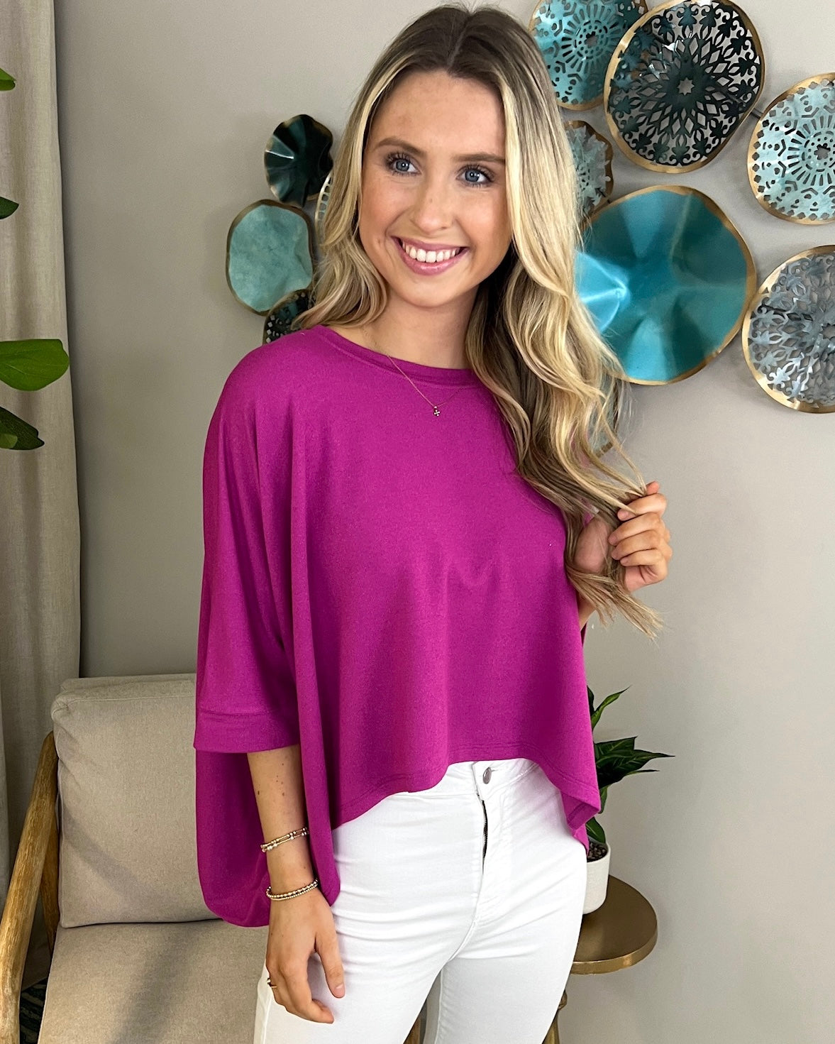 Much Needed Magenta Knit Top-Shop-Womens-Boutique-Clothing